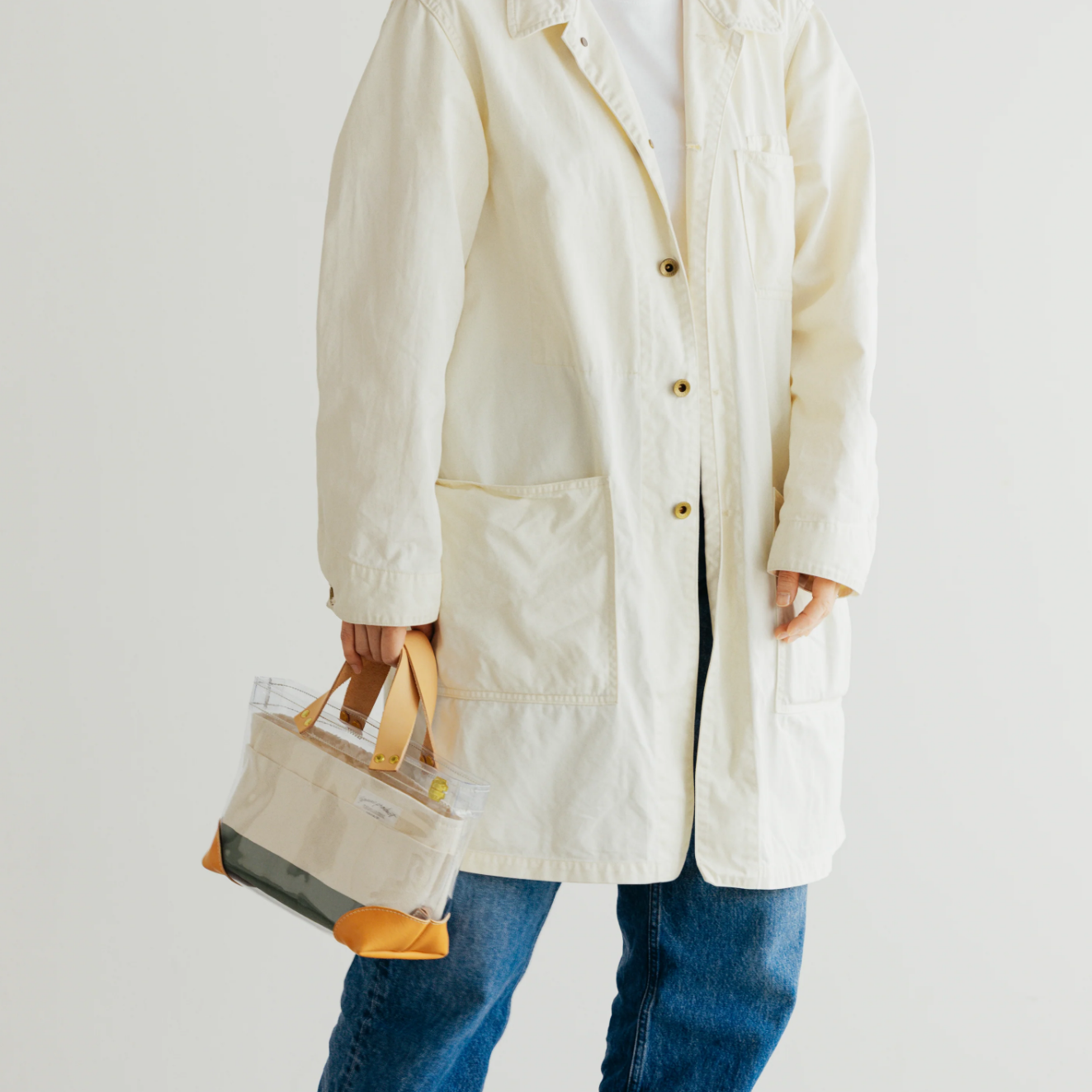 The Superior Labor-See Through Mini Tote (Black/White)