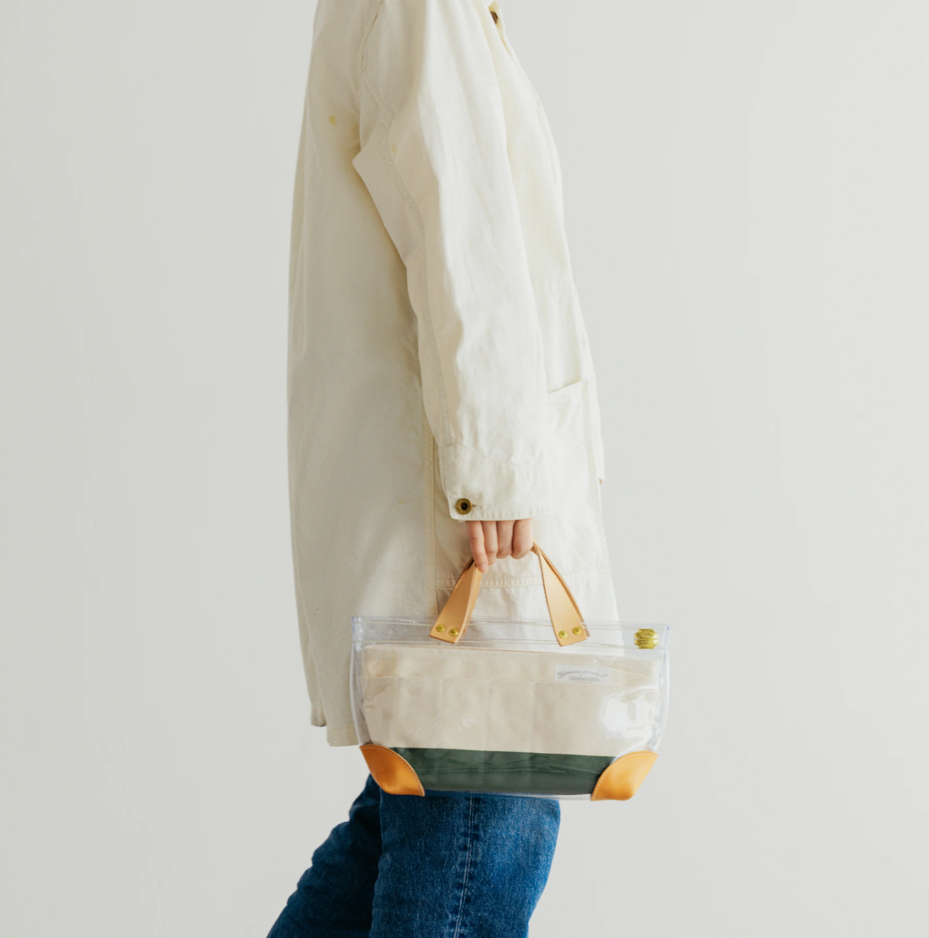 The Superior Labor-See Through Mini Tote (Black/White)