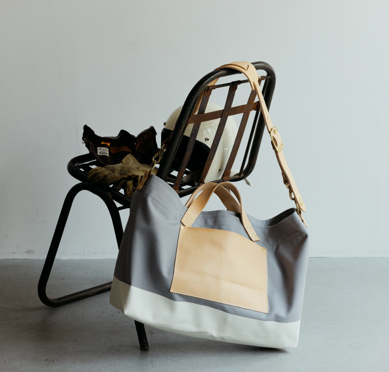 The Superior Labor-L Engineer Shoulder Bag: Gray Canvas