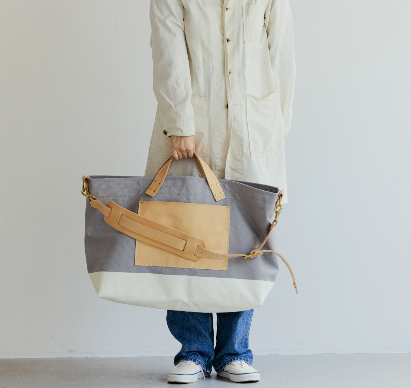 The Superior Labor-L Engineer Shoulder Bag: Gray Canvas