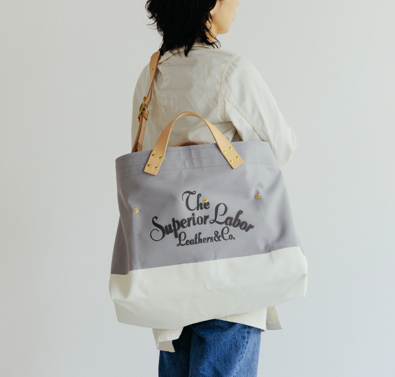 The Superior Labor-L Engineer Shoulder Bag: Gray Canvas