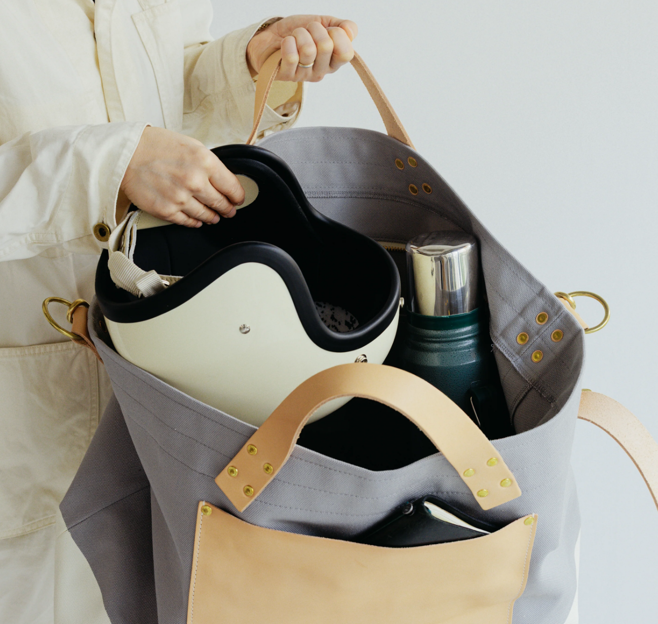 The Superior Labor-L Engineer Shoulder Bag: Gray Canvas