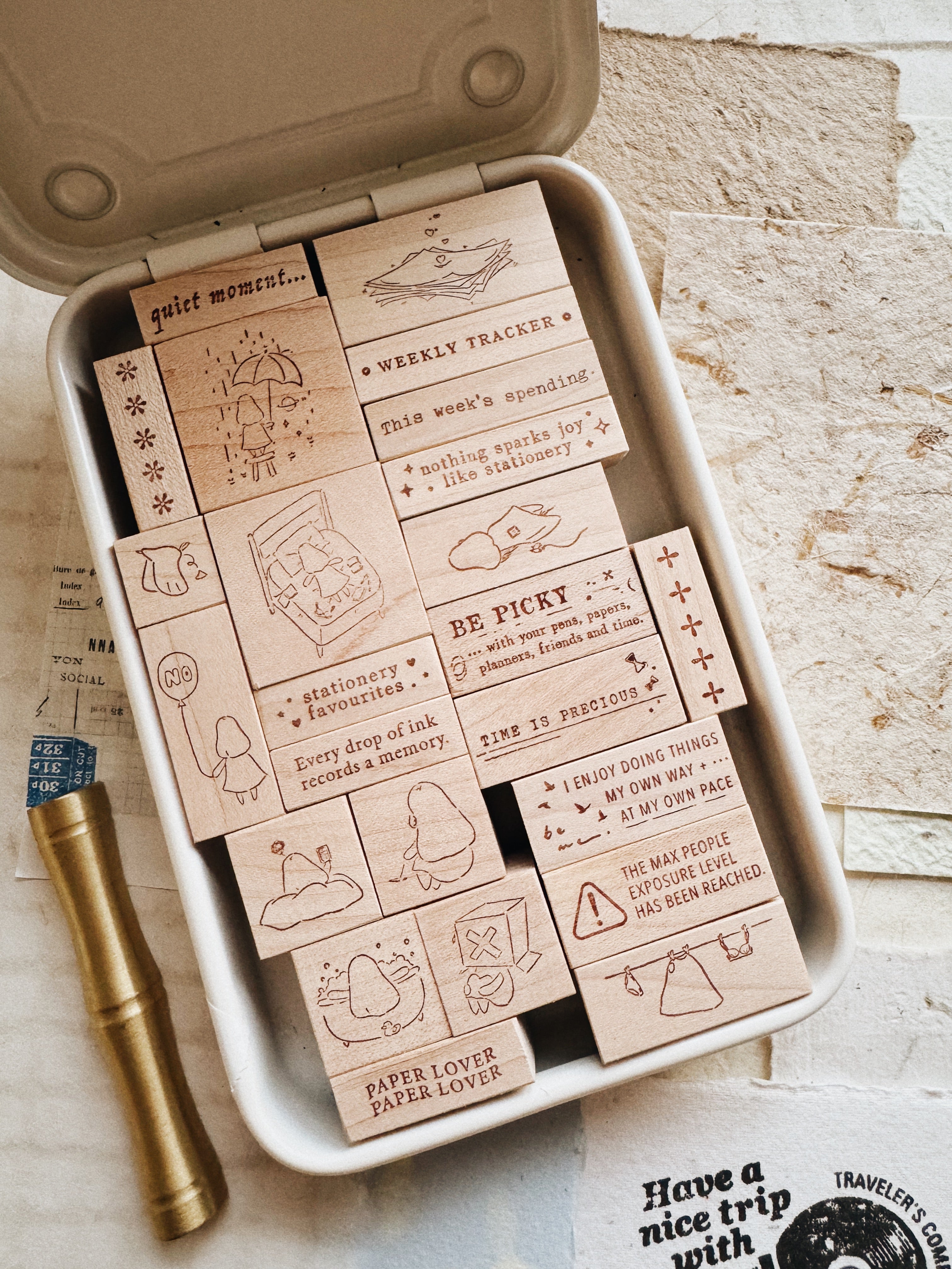 Penspapersplanner Series 8 Rubber Stamps: Stationery (7 designs)