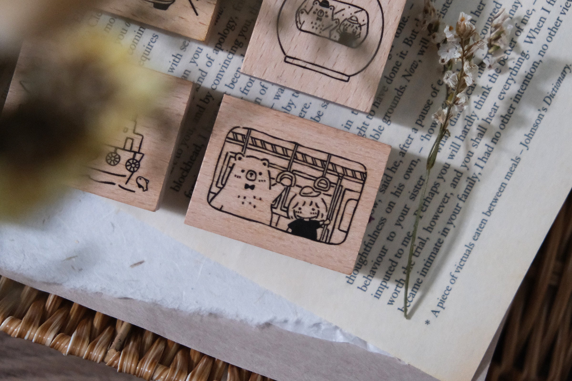 Bear & Girl: Travel Together Rubber Stamp (6 designs , sold separately)