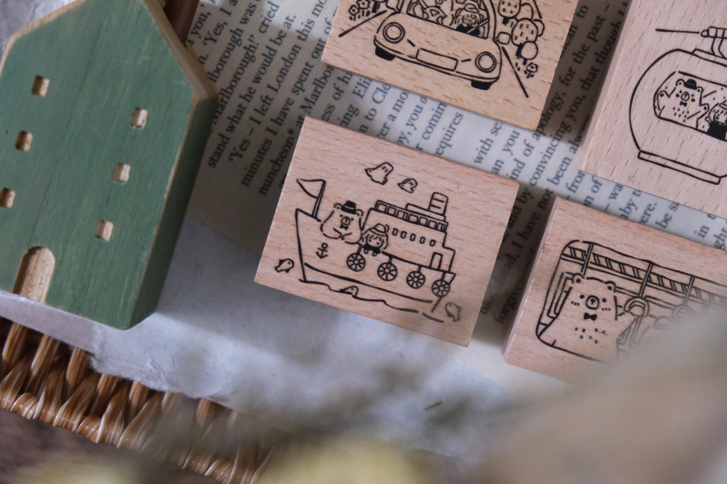 Bear & Girl: Travel Together Rubber Stamp (6 designs , sold separately)