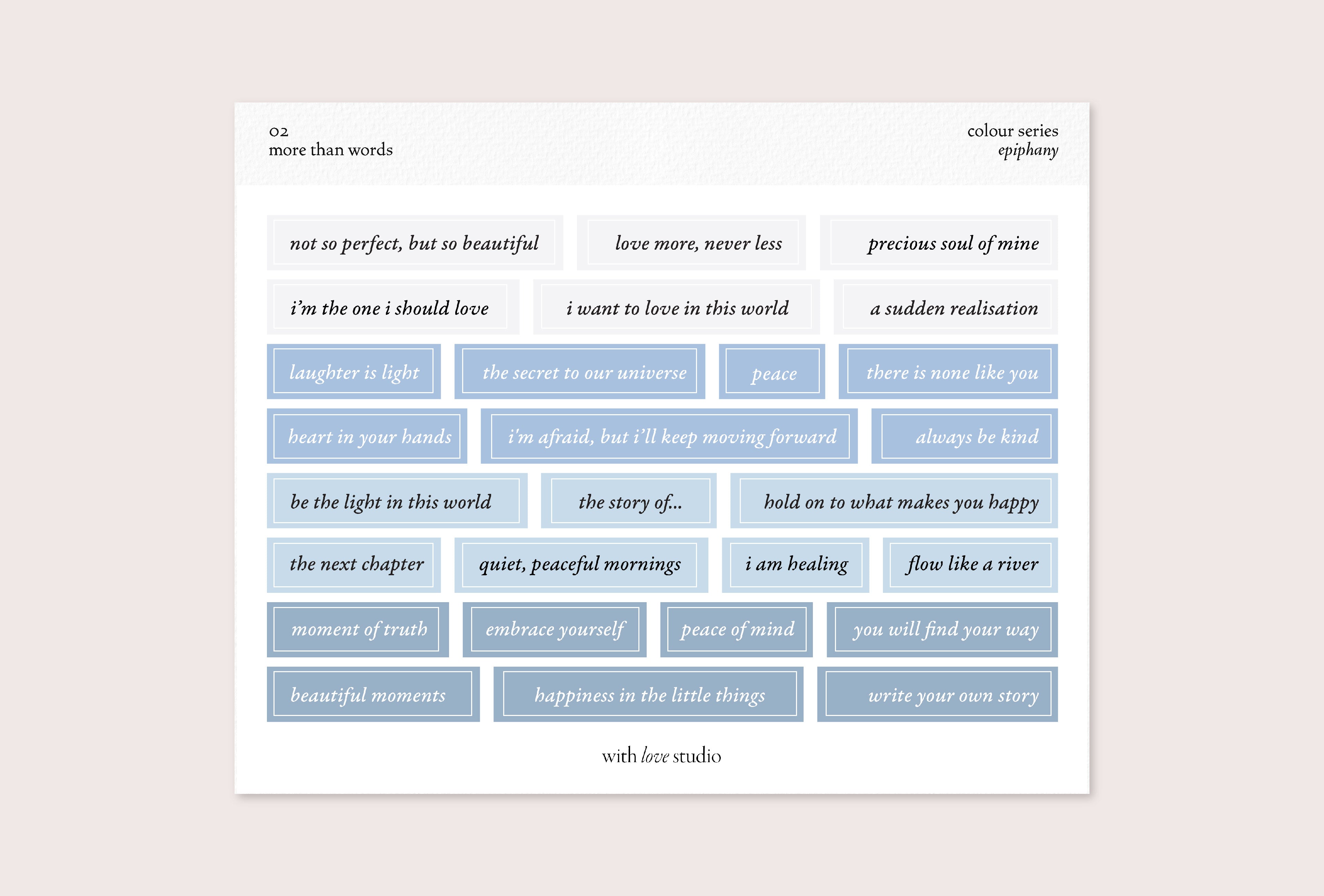 Words Colour Series Stickers Ver. 1 (3 colours)