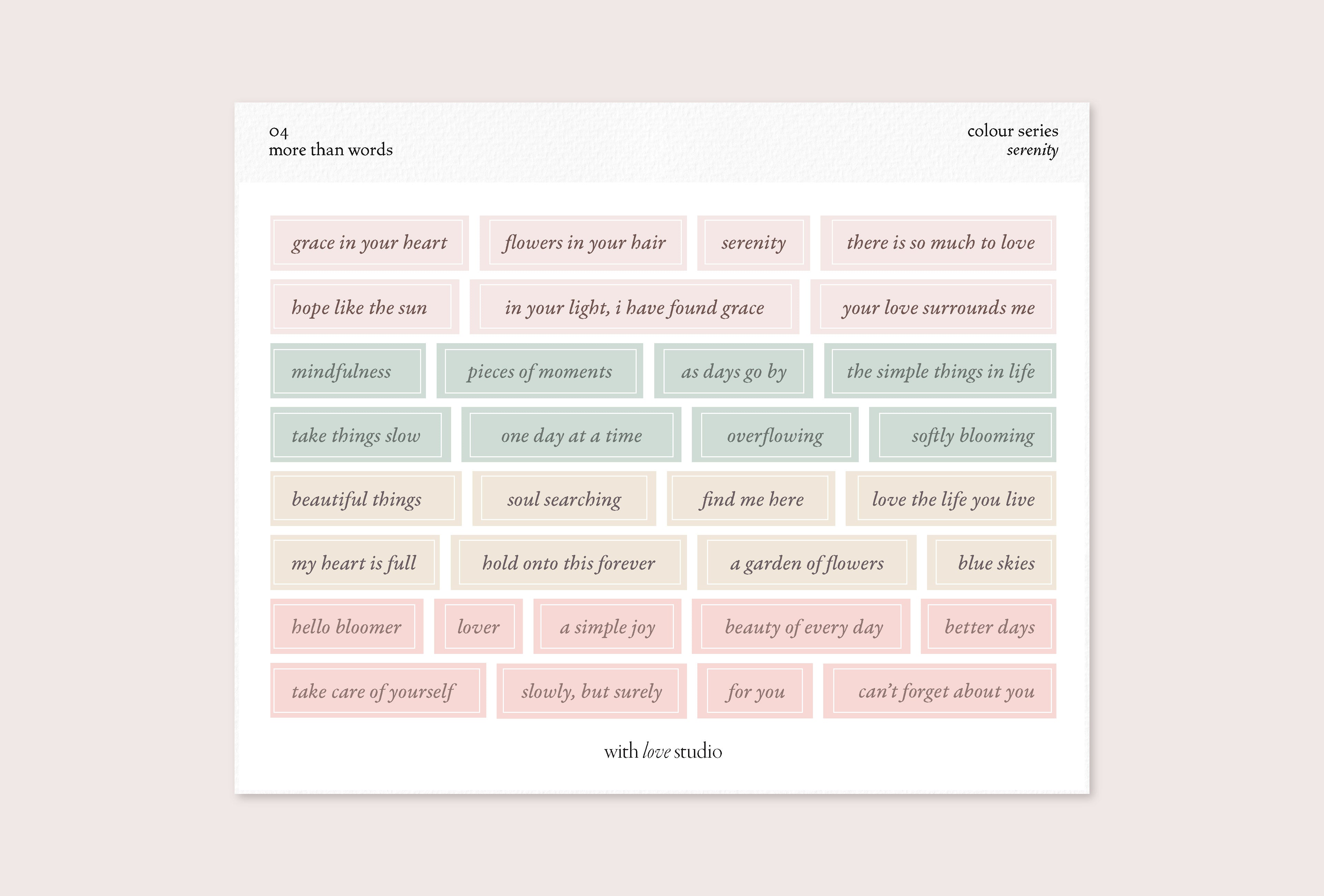 Words Colour Series Stickers Ver. 2 (3 colours)