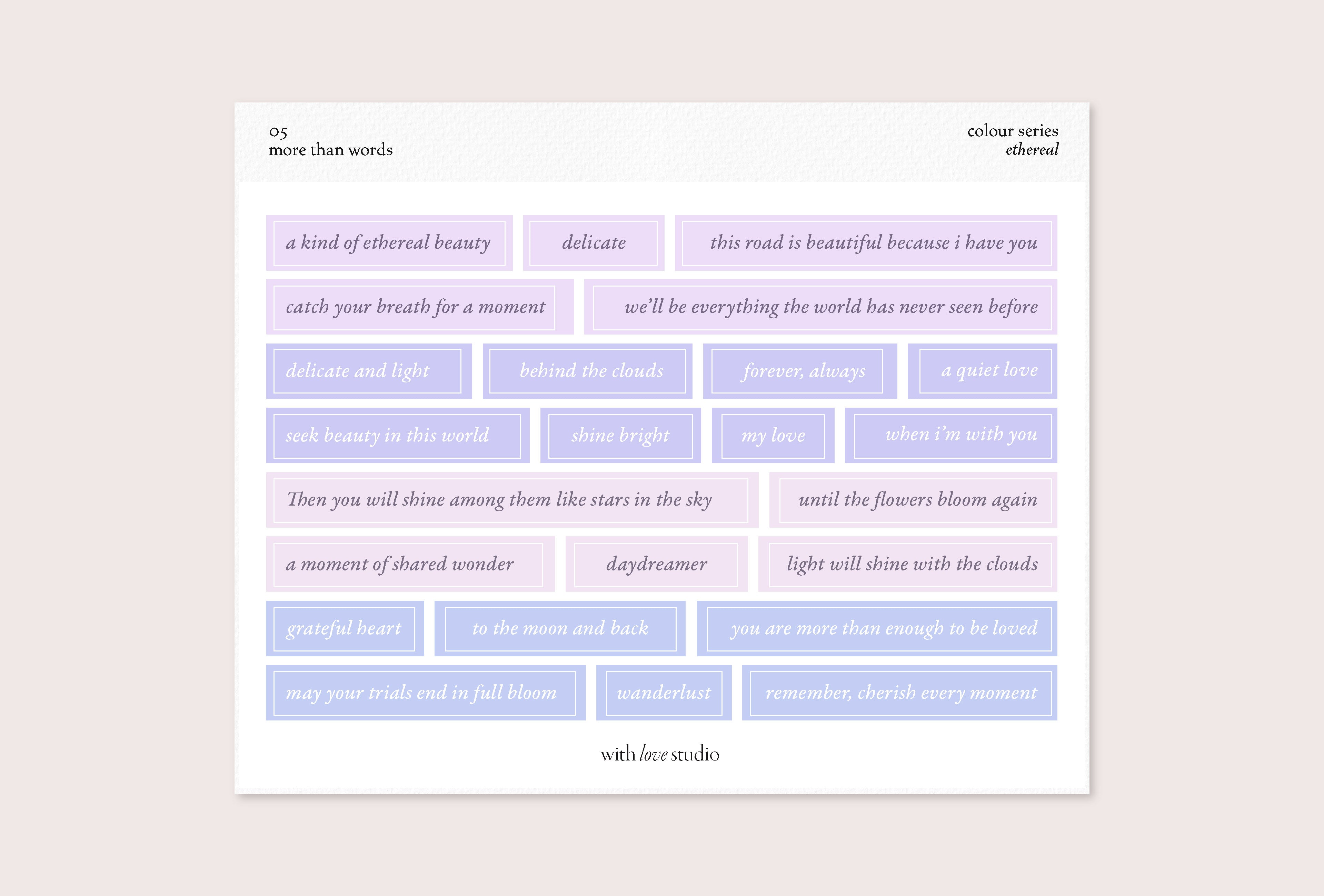 Words Colour Series Stickers Ver. 2 (3 colours)