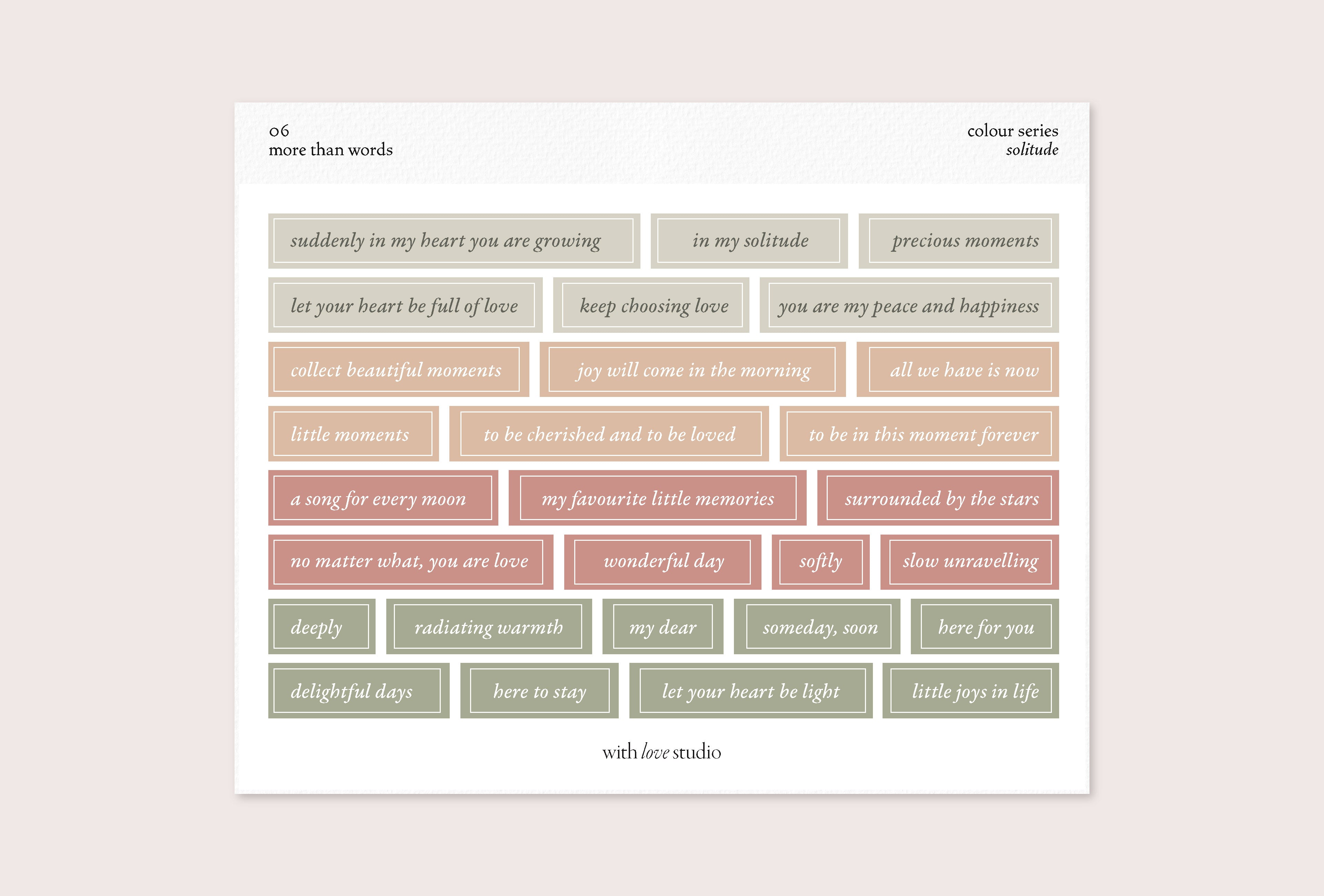 Words Colour Series Stickers Ver. 2 (3 colours)