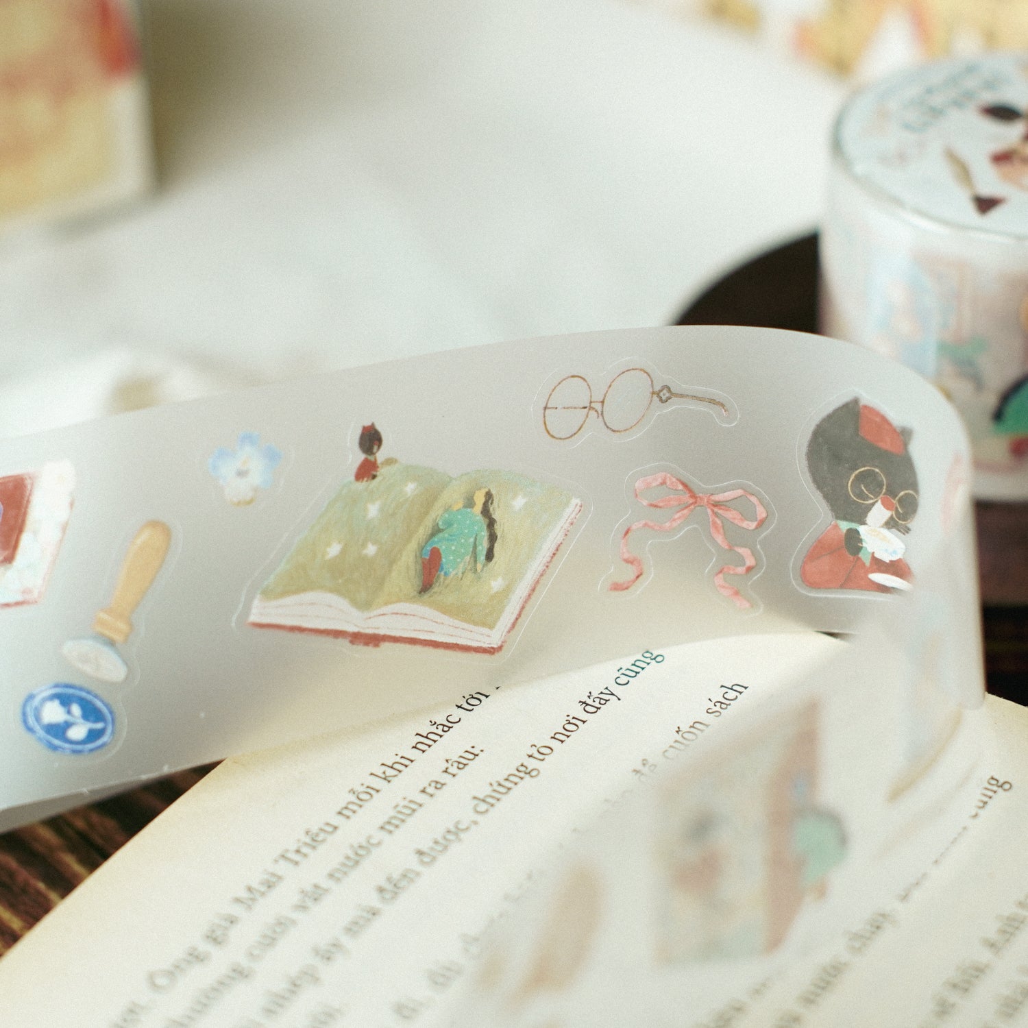 The Enchanted Library Die Cut PET Tape Stickers