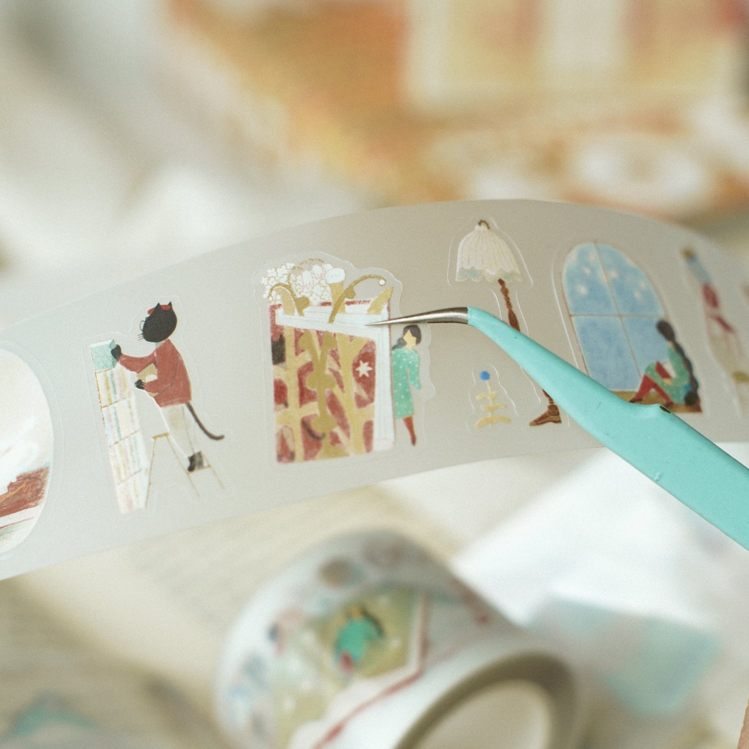 The Enchanted Library Die Cut PET Tape Stickers
