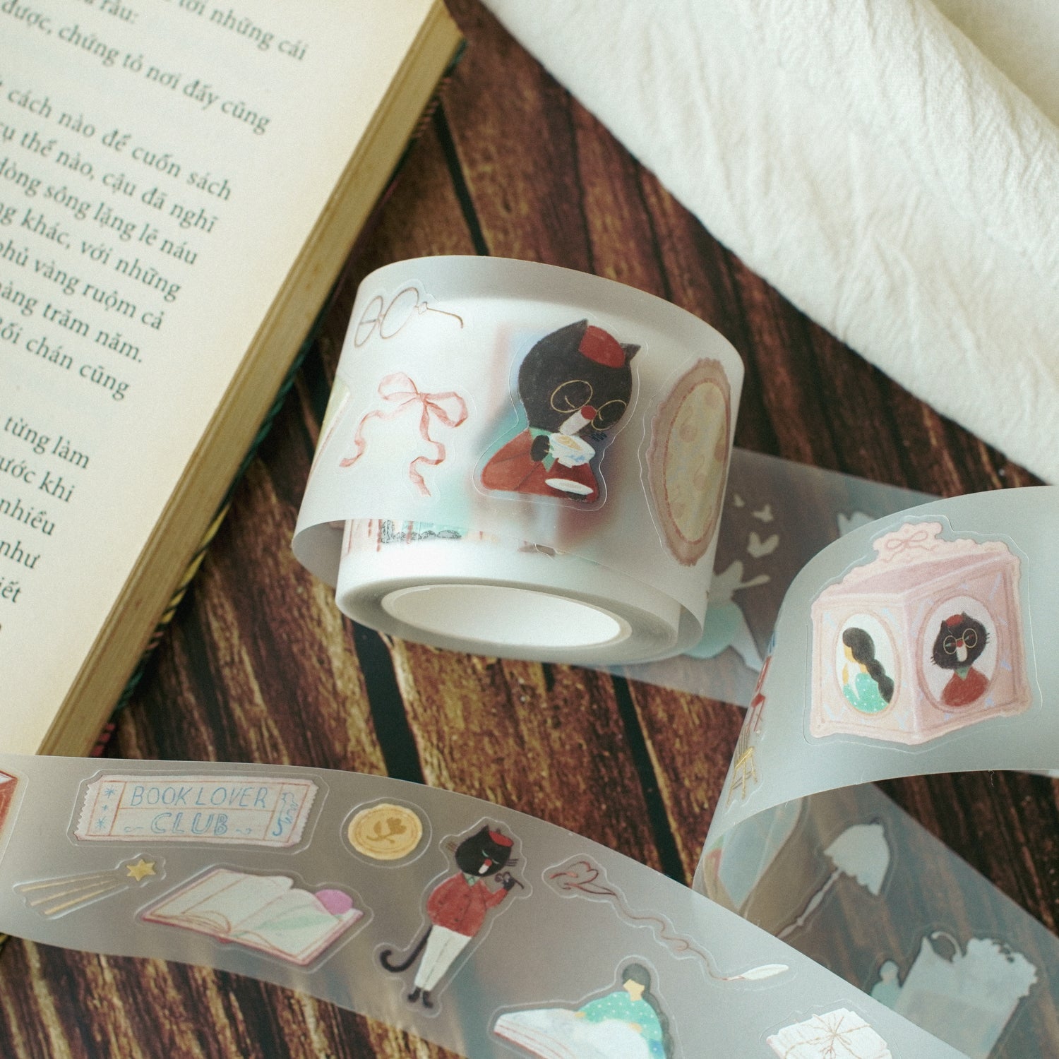 The Enchanted Library Die Cut PET Tape Stickers