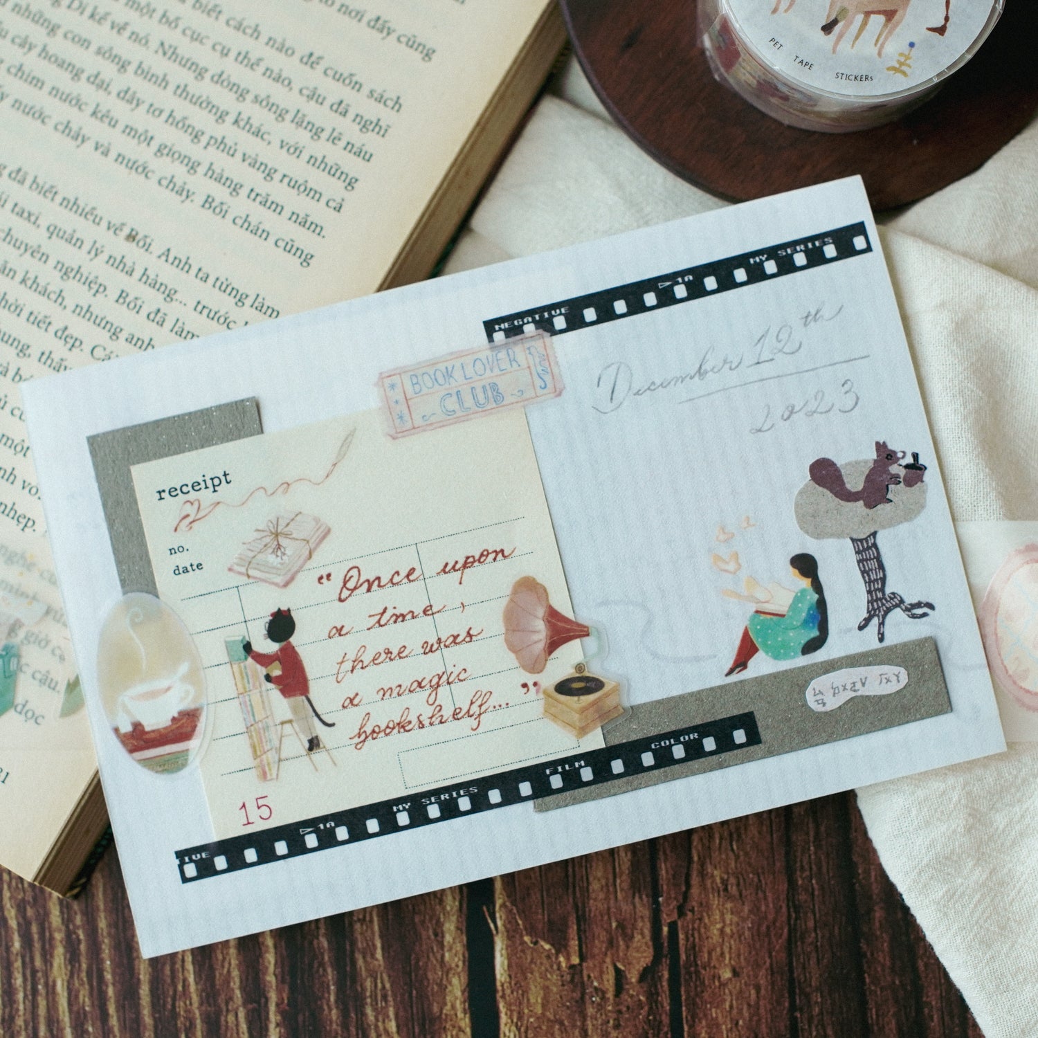 The Enchanted Library Die Cut PET Tape Stickers
