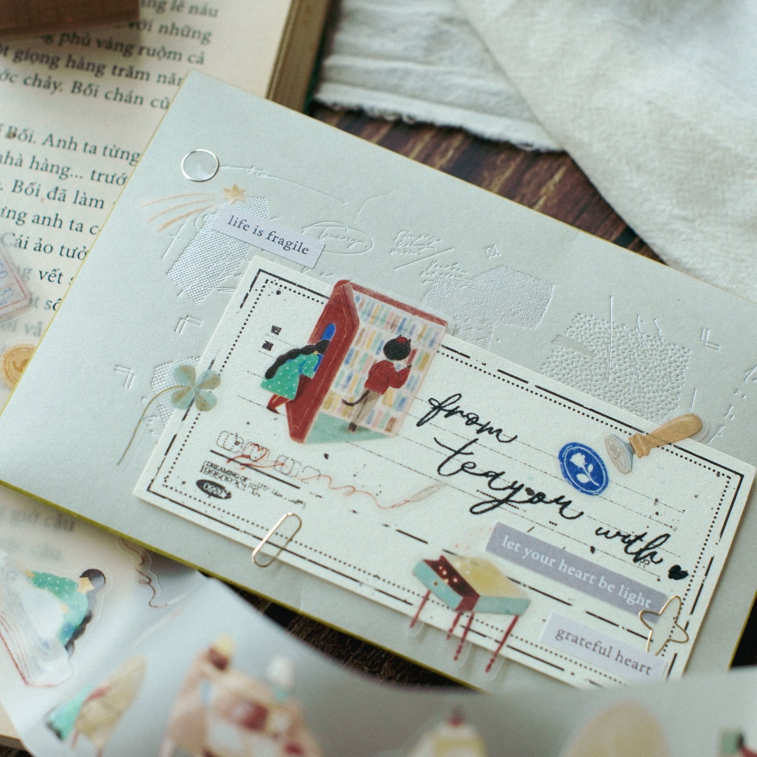The Enchanted Library Die Cut PET Tape Stickers