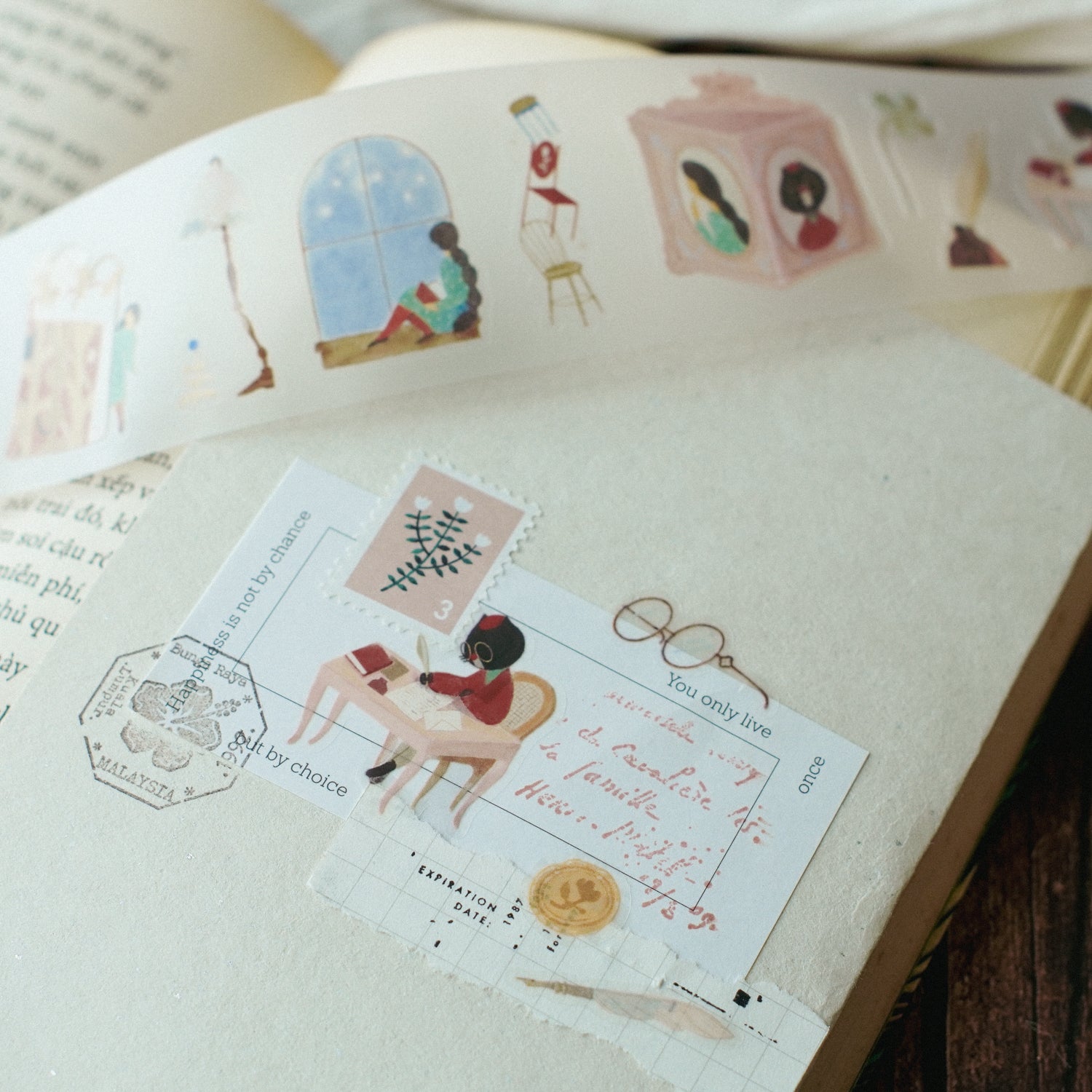 The Enchanted Library Die Cut PET Tape Stickers