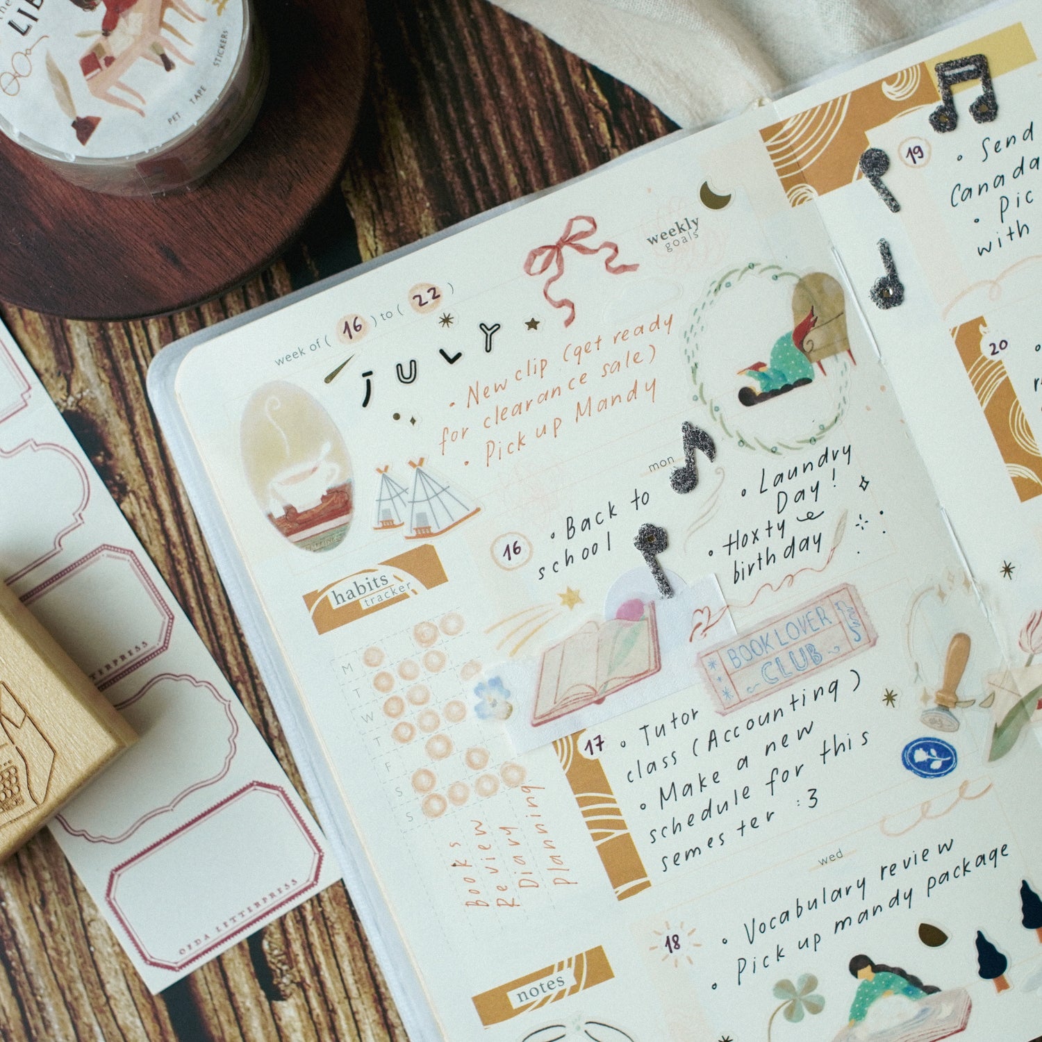 The Enchanted Library Die Cut PET Tape Stickers