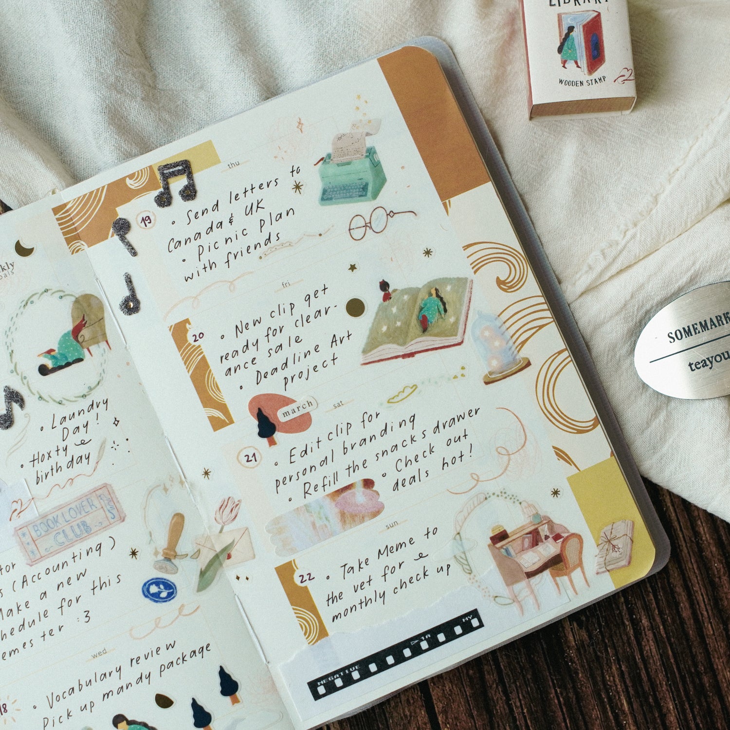 The Enchanted Library Die Cut PET Tape Stickers