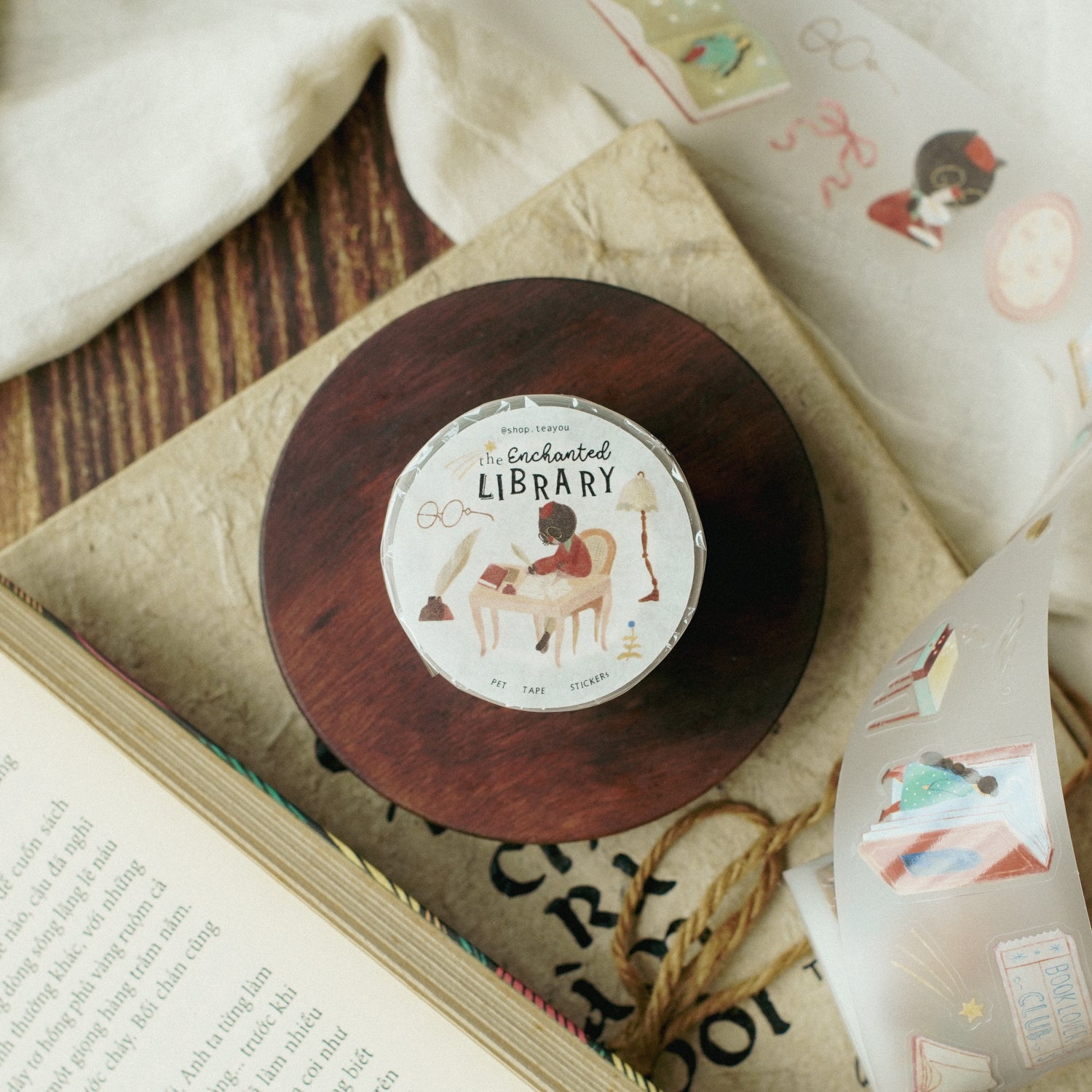 The Enchanted Library Die Cut PET Tape Stickers