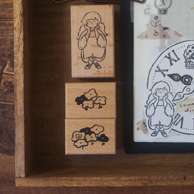 Yamadoro Components of the Clock Rubber Stamps (3 designs)