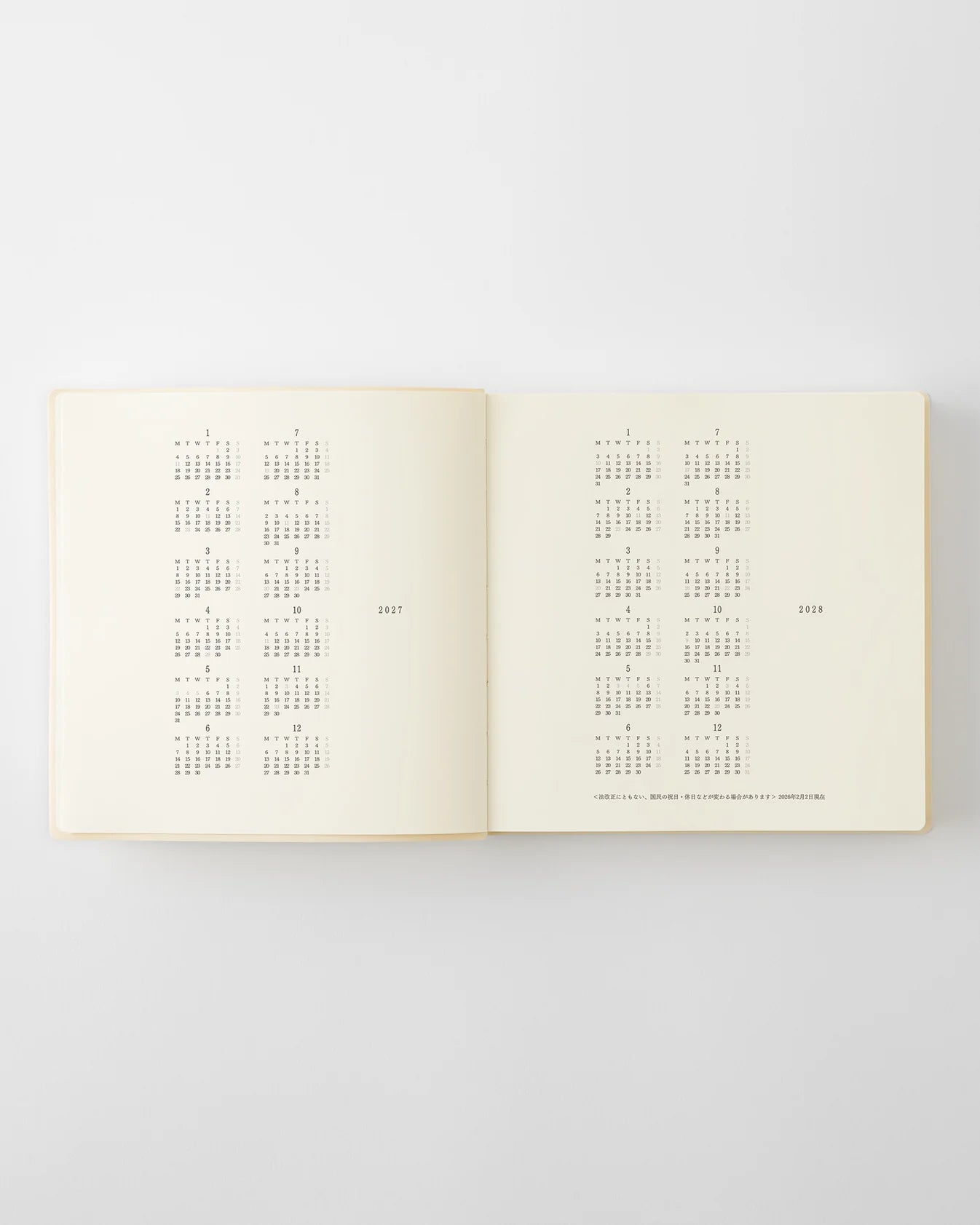 [PREORDER] Midori 2027 MD 1 Day 1 Page Diary-A5 Square
