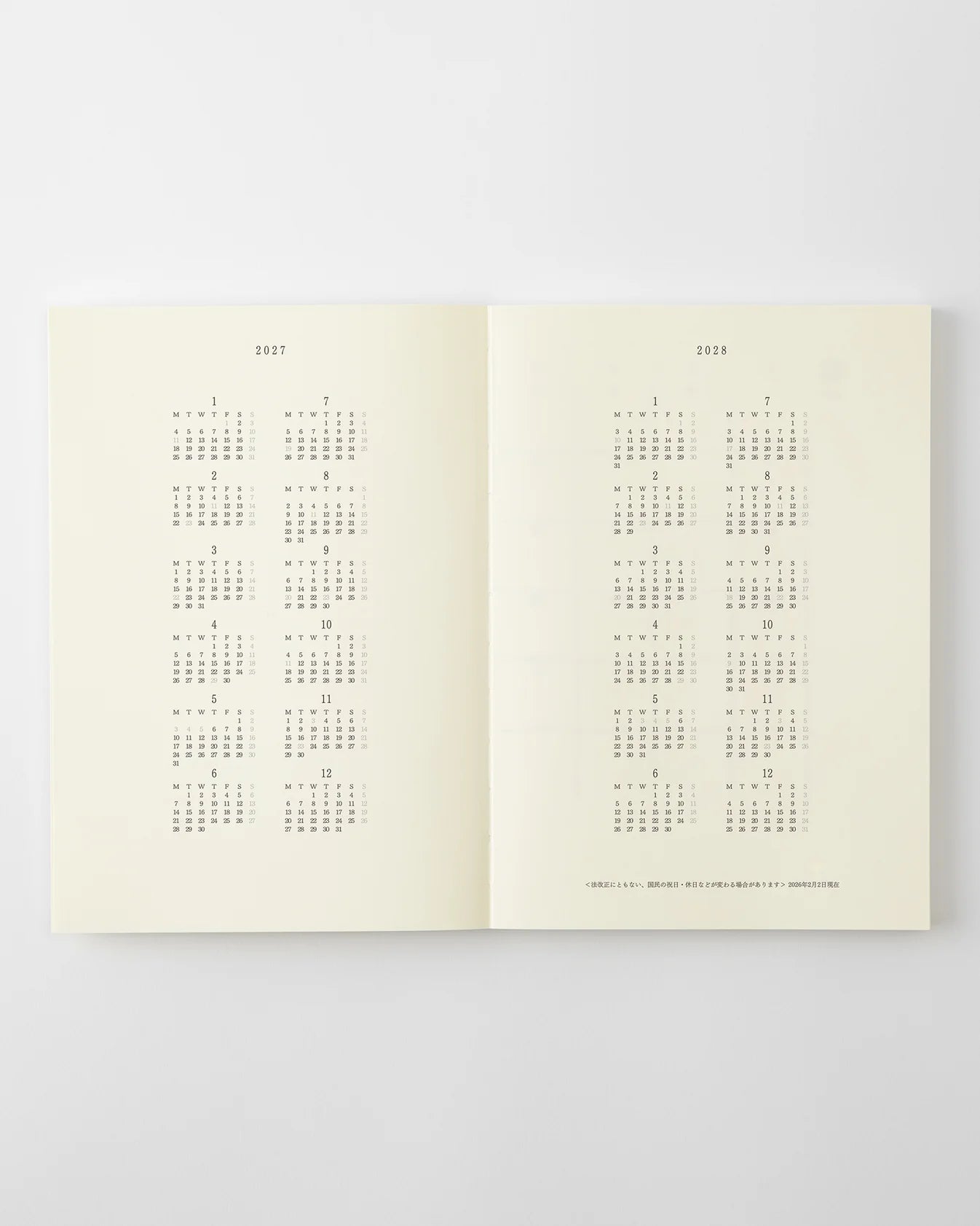 [PREORDER] Midori 2027 MD Notebook Diary-A5