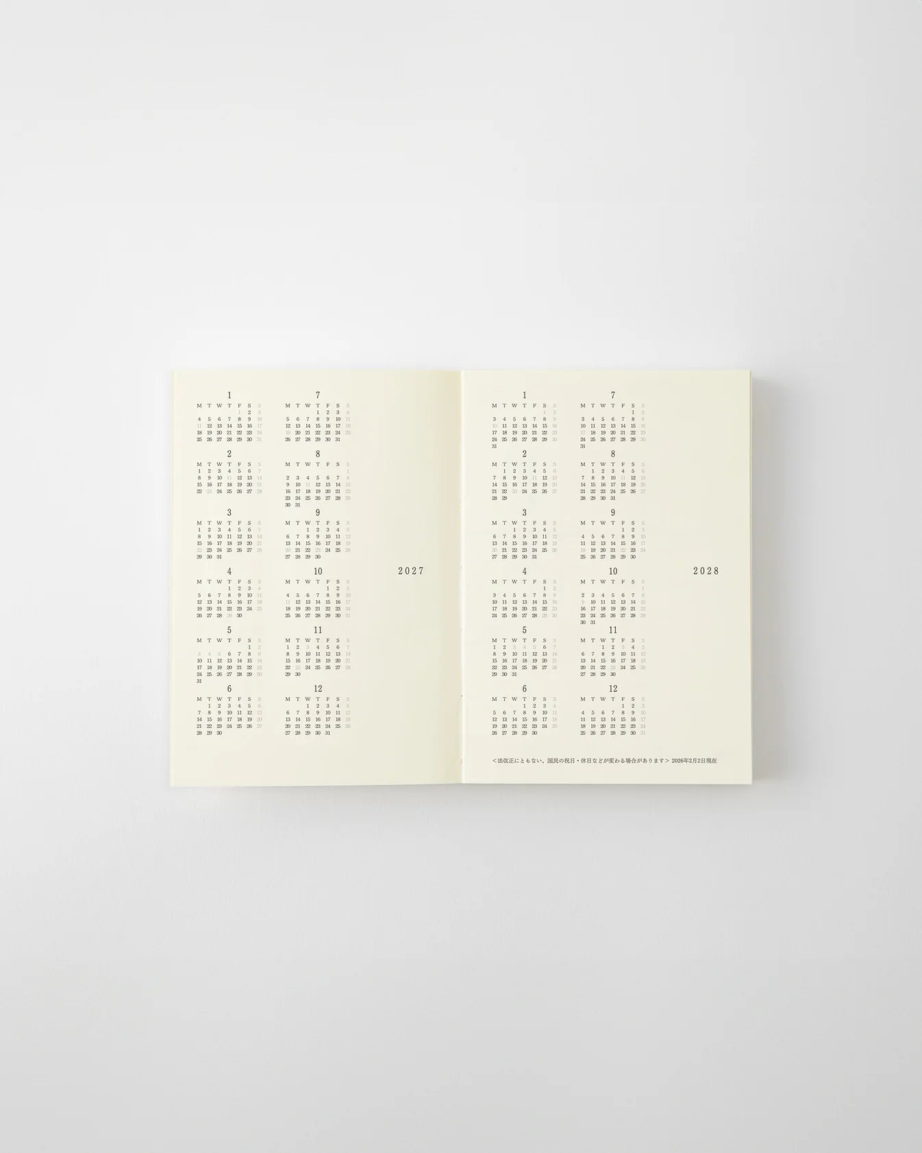 [PREORDER] Midori 2027 MD Notebook Diary-A7