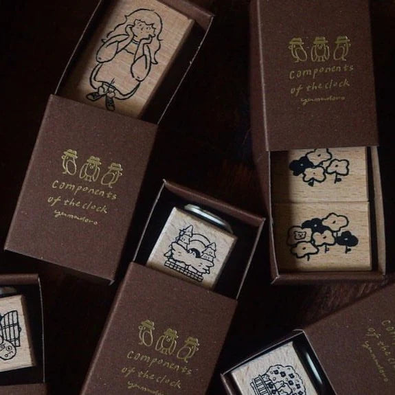 Yamadoro Components of the Clock Rubber Stamps (3 designs)