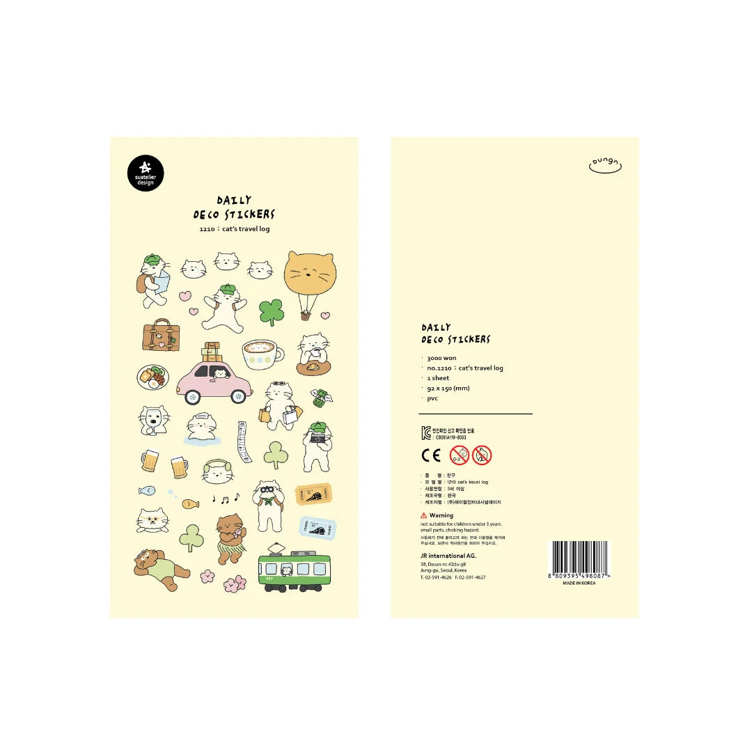 Suatelier Cat's Travel Log Stickers