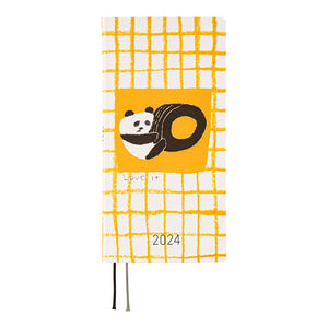Hobonichi Techo 2024 Weeks - Jin Kitamura: Love it (Panda) Yellow Plaid (Wallet Size)