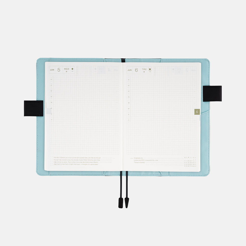 Hobonichi Techo 2024 Cousin A5 - Colors: Black x Clear Blue (cover only)