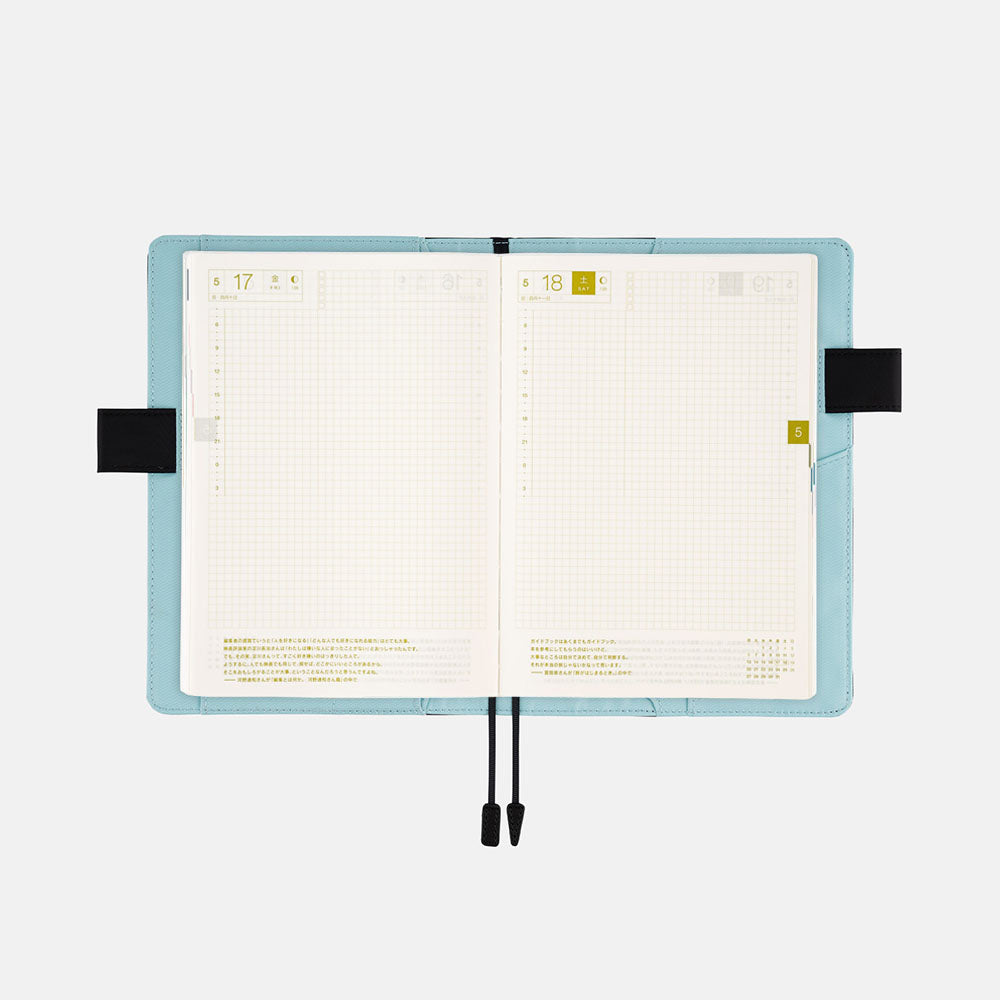 Hobonichi Techo 2024 Cousin A5 - Colors: Black x Clear Blue (cover only)