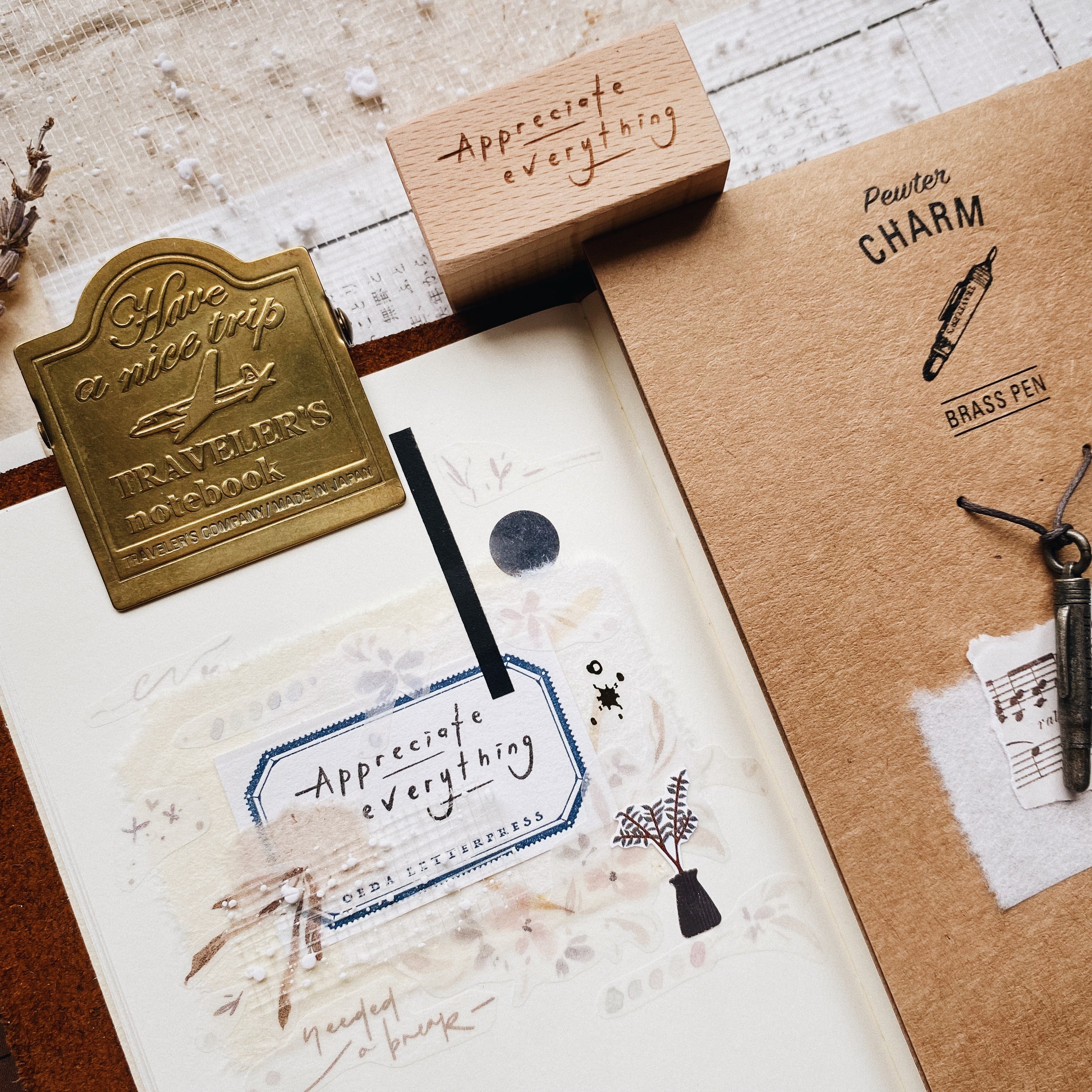 Appreciate Everything Rubber Stamp by Penspapersplanner - Smidapaper Ikigai Shop