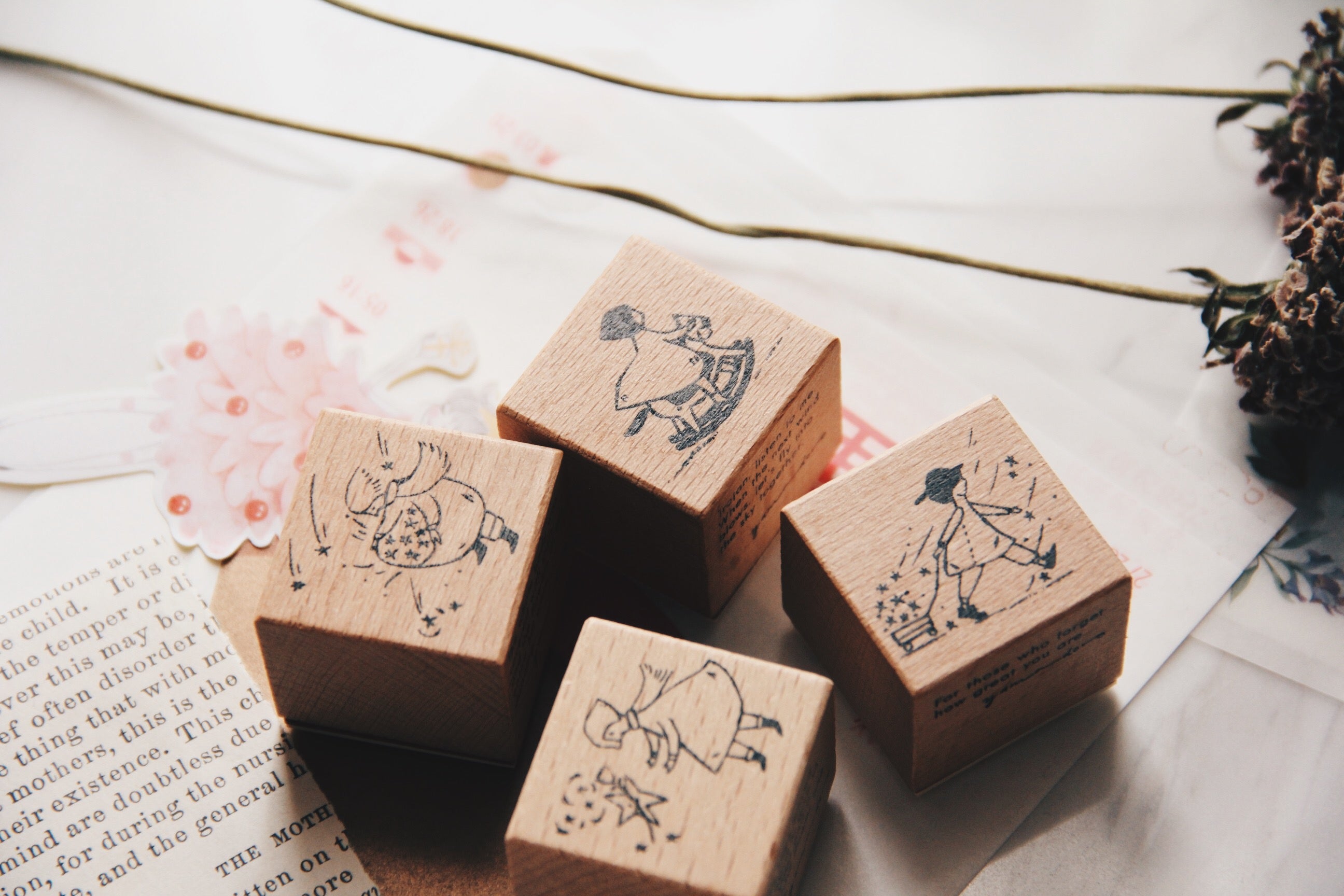 Yamadoro Star/ Trojan/ Girl Rubber Stamp (set of 4) - Smidapaper Ikigai Shop