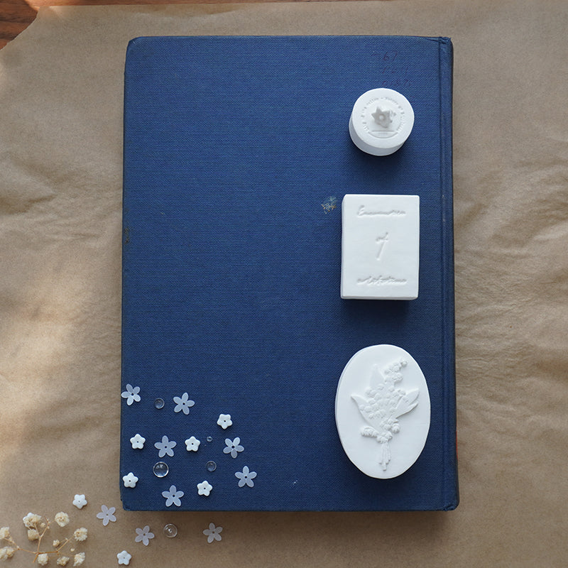 Vol. 5 One Flower One Prayer: Handmade Stone Seal Stamps (5 designs) - Smidapaper Ikigai Shop