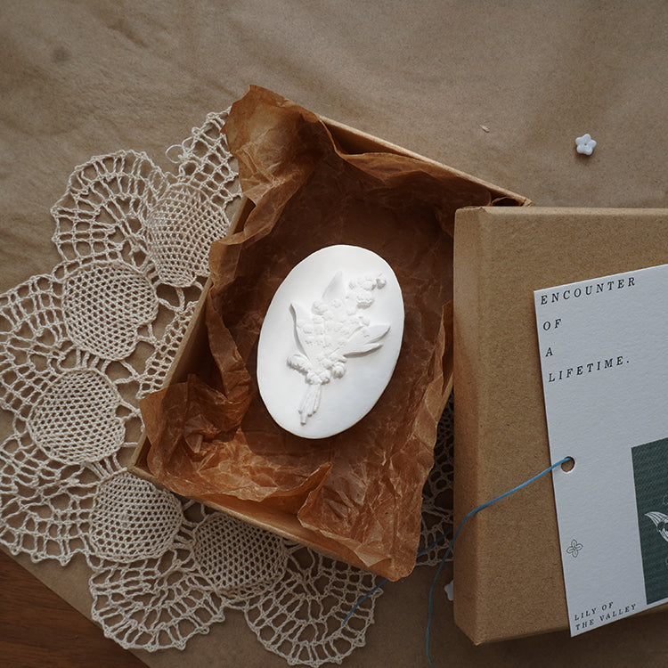 Vol. 5 One Flower One Prayer: Handmade Stone Seal Stamps (5 designs) - Smidapaper Ikigai Shop