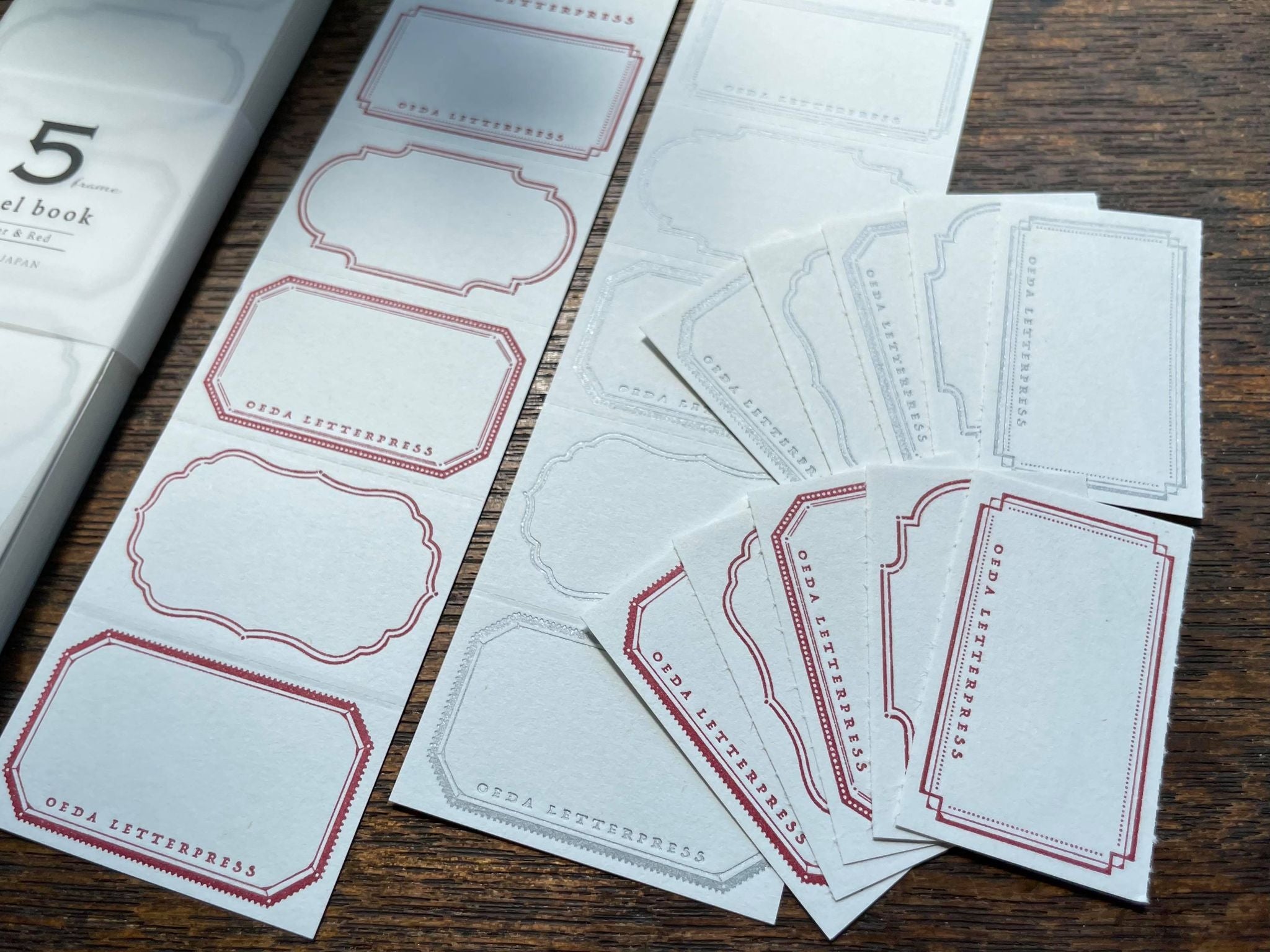Oeda Letterpress 5 Frame Label Book: Frame (3 Colours) - Smidapaper Ikigai Shop
