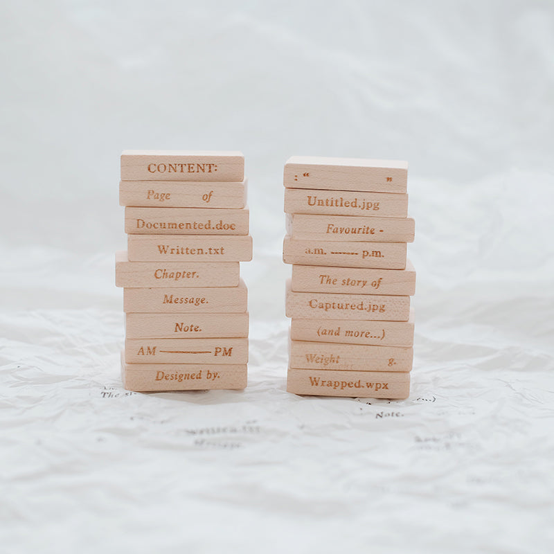 PC 9pt Tiny Text Rubber Stamps (18 types) - Smidapaper Ikigai Shop