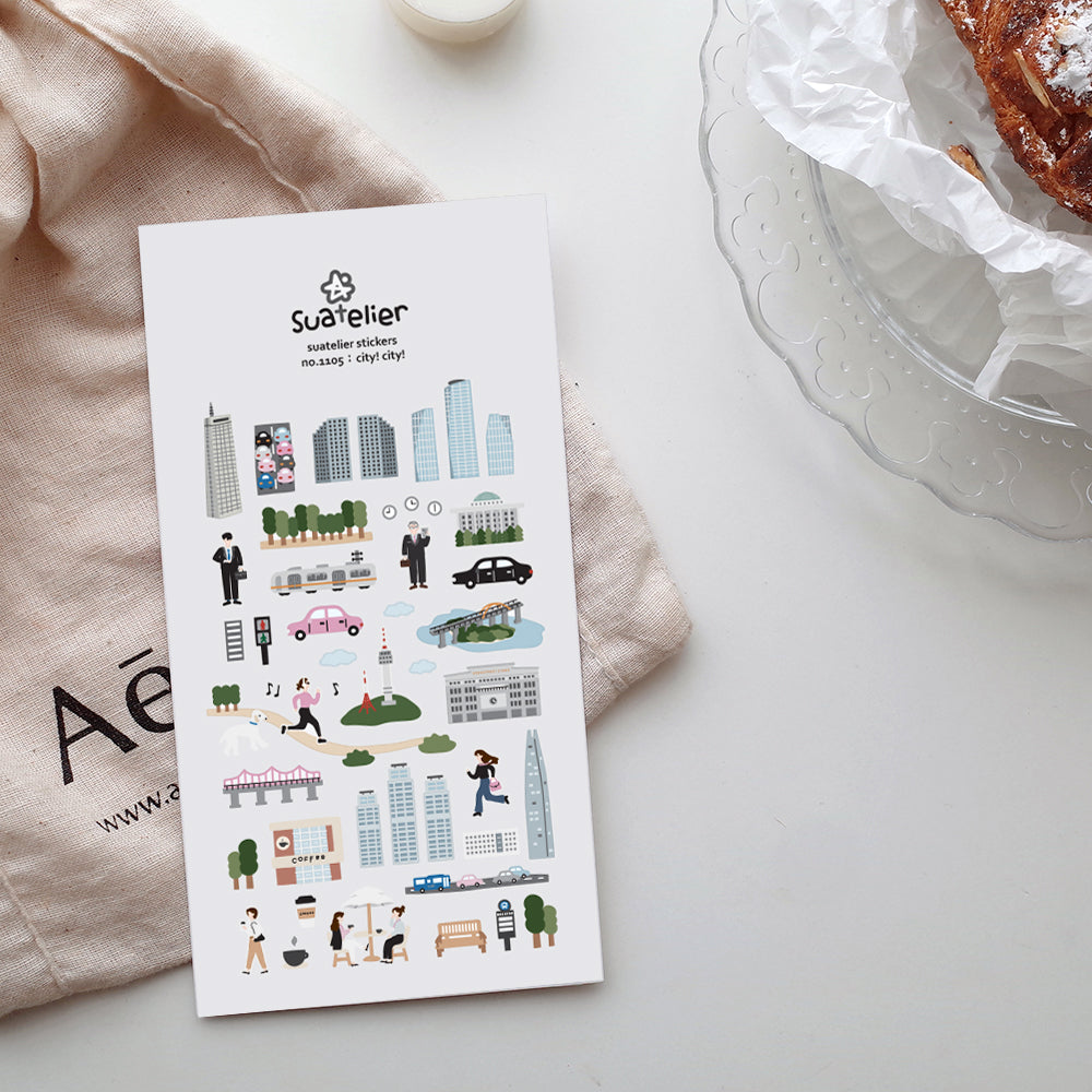Suatelier City! City! Stickers - Smidapaper Ikigai Shop