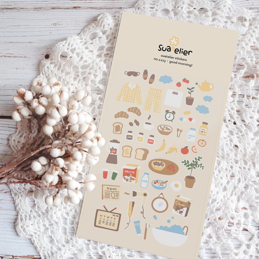 Suatelier Good Morning! Stickers - Smidapaper Ikigai Shop