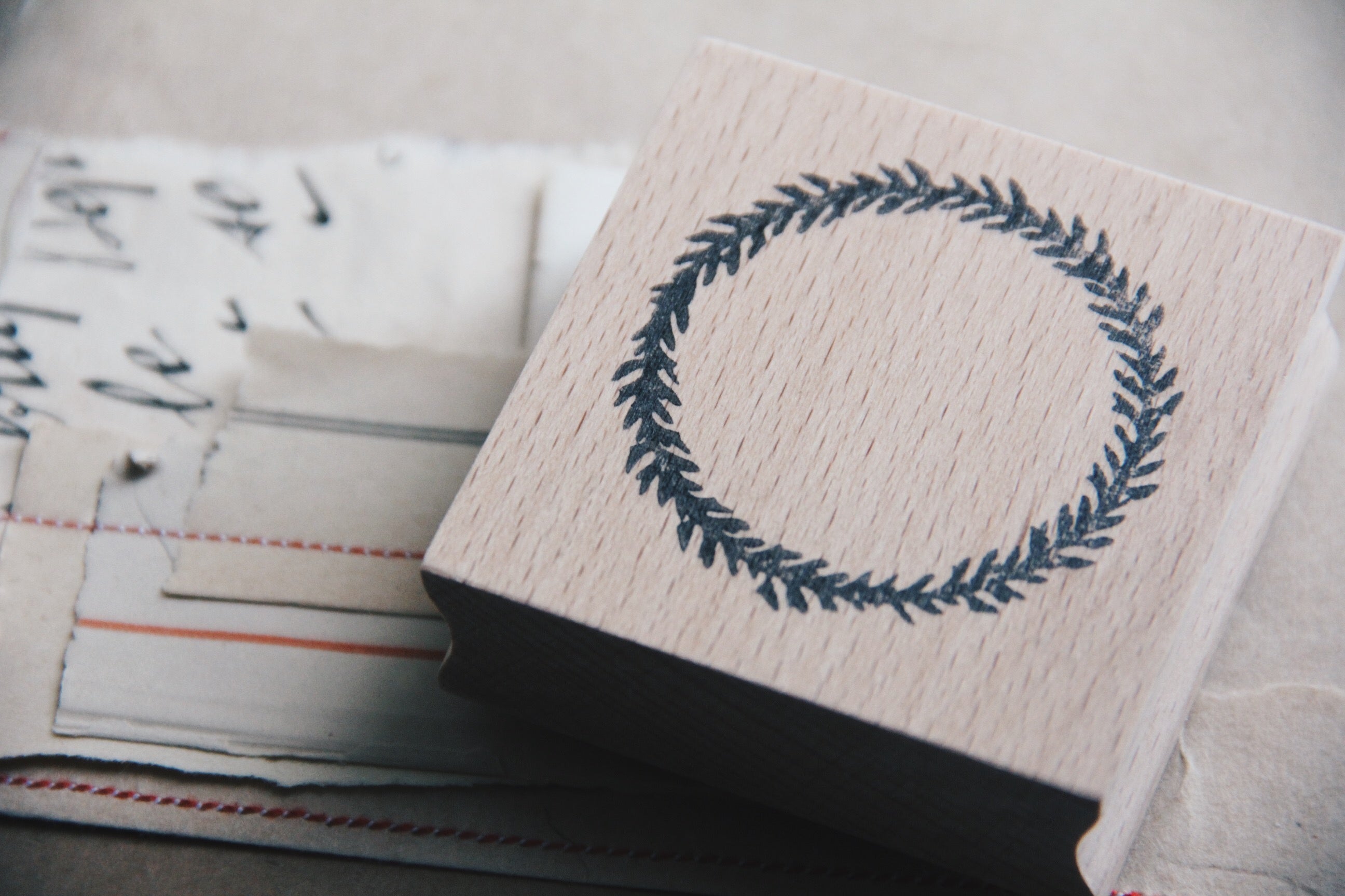 Stempel Jazz Pine Wreath Rubber Stamp - Smidapaper Ikigai Shop