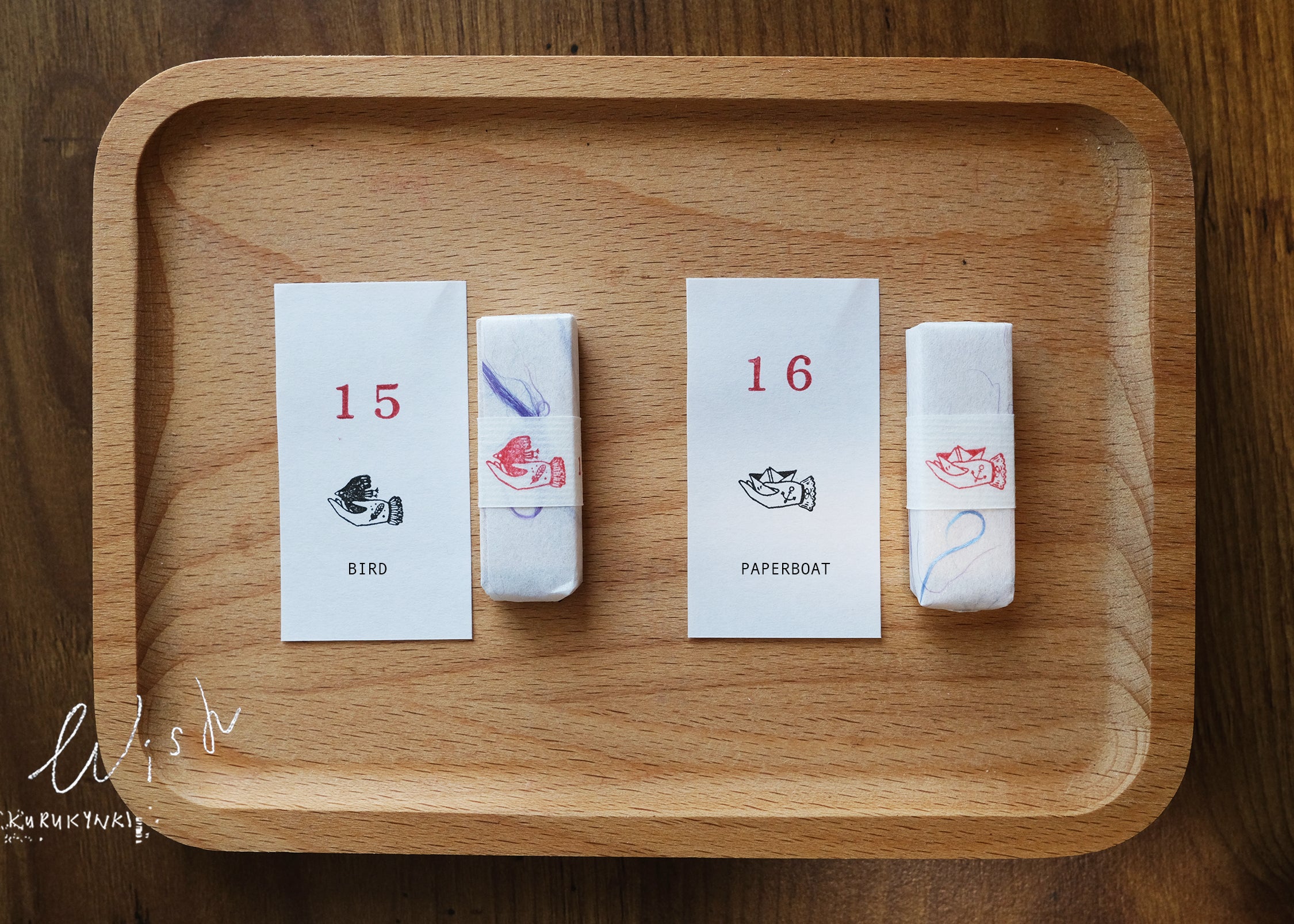 Kurukynki WISH Rubber Stamp (18 designs, sold individually) - Smidapaper Ikigai Shop