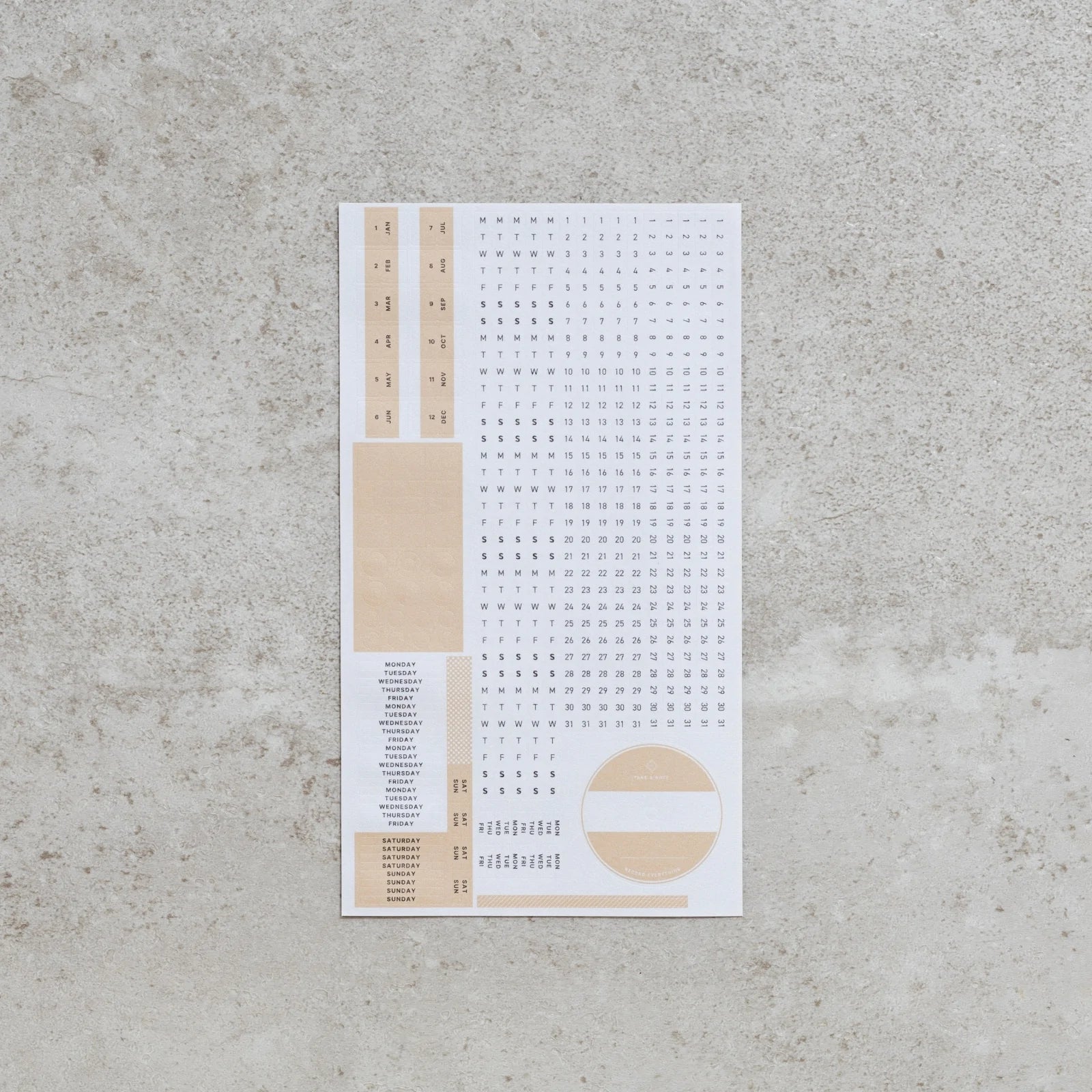 Take a Note Record Washi Stickers