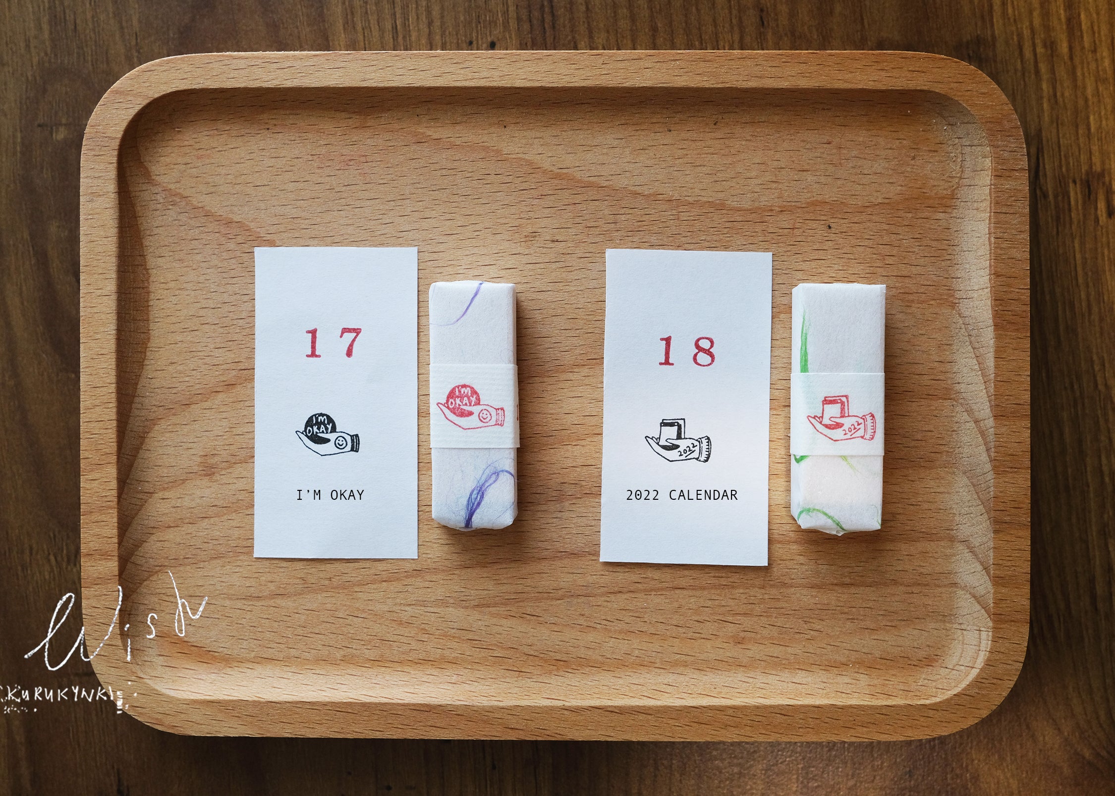 Kurukynki WISH Rubber Stamp (18 designs, sold individually) - Smidapaper Ikigai Shop