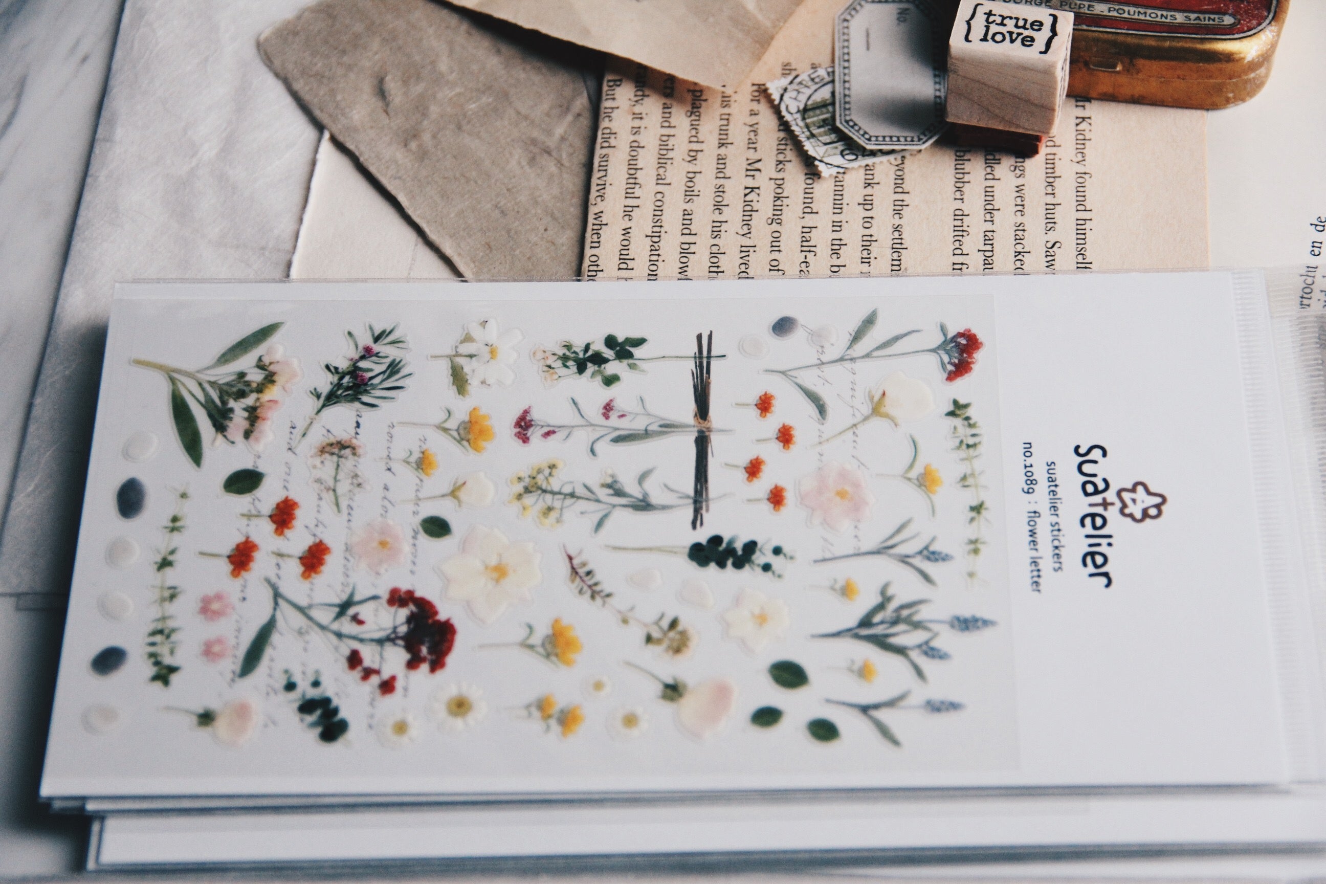 Suatelier Flower Letter Stickers - Smidapaper Ikigai Shop