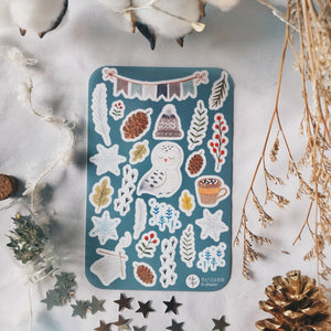 Labiri Winter Element Flake Stickers - Smidapaper Ikigai Shop