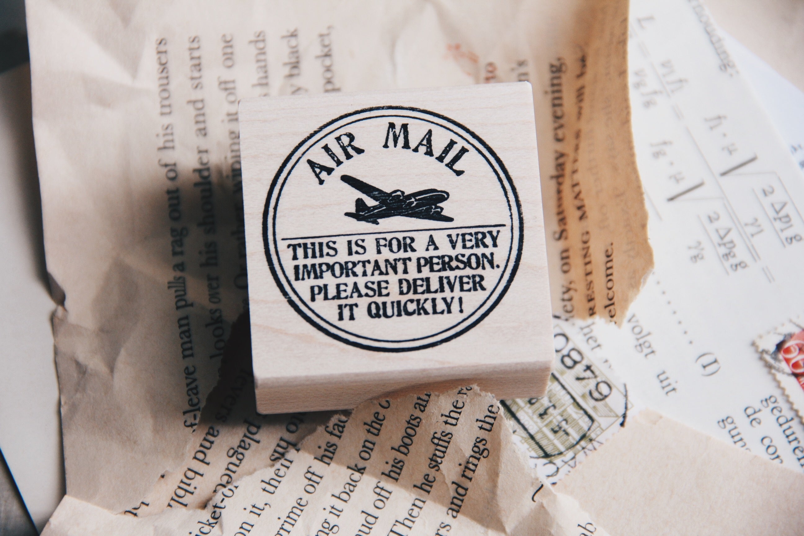 Catslife Press Air Mail Large Seal Rubber Stamp - Smidapaper Ikigai Shop