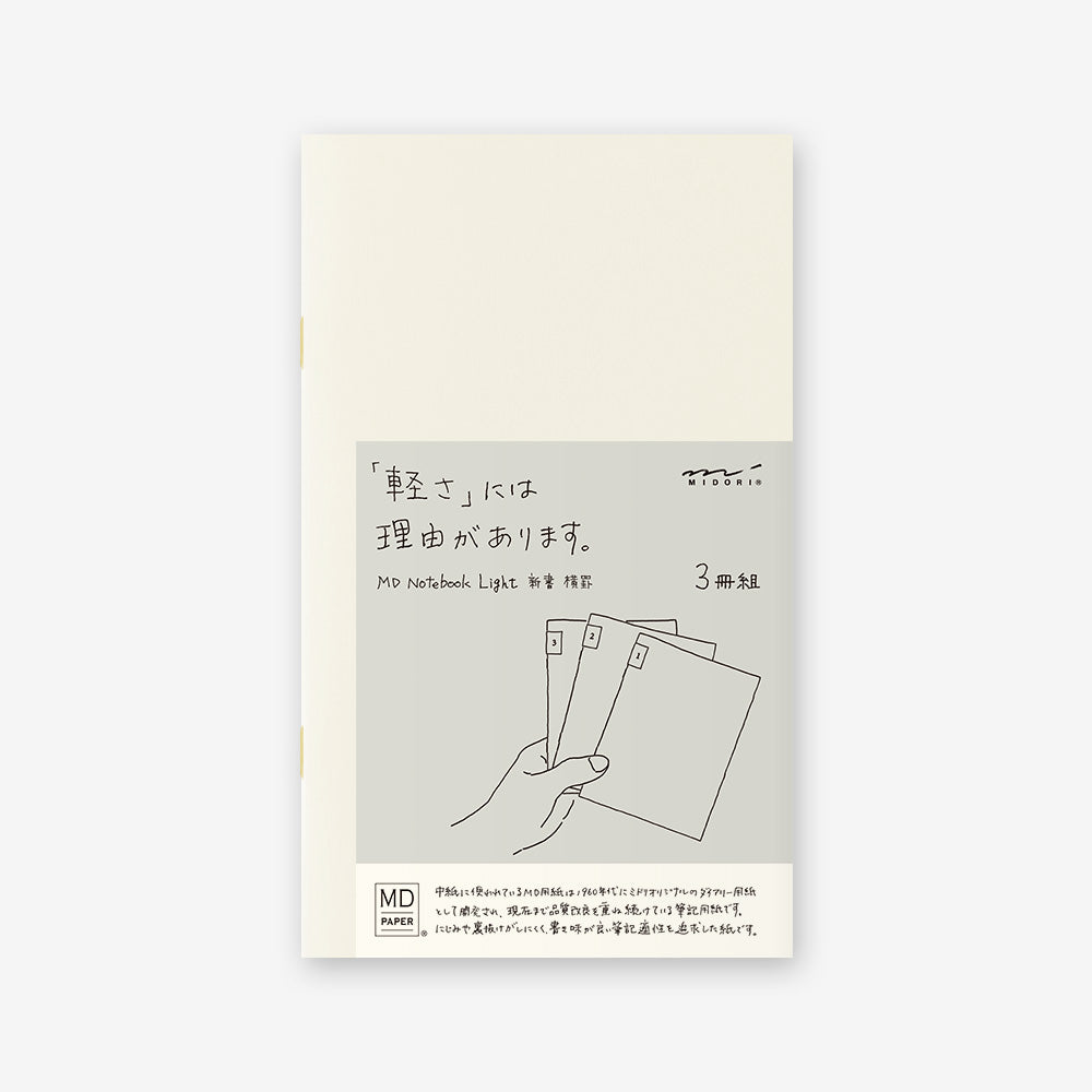 MD Notebook Light B6 Slim | Ruled  (Set of 3) - Smidapaper Ikigai Shop