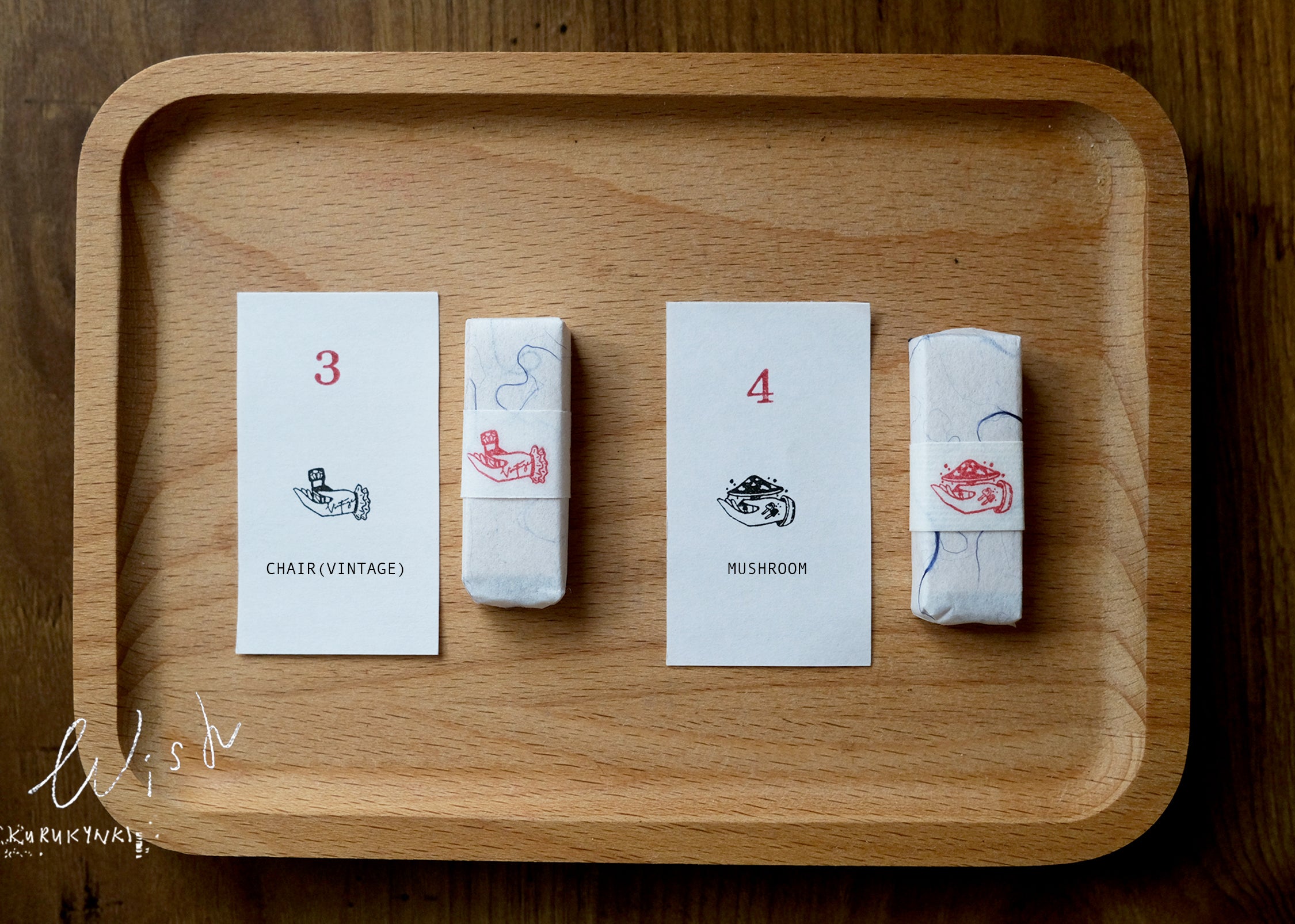 Kurukynki WISH Rubber Stamp (18 designs, sold individually) - Smidapaper Ikigai Shop