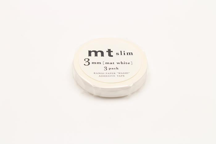MT Washi Tape - Slim 3mm Matte White MTSLIM12 - Smidapaper Ikigai Shop