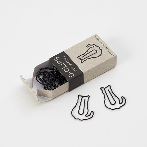 Midori D-Clips Cat Sitting (Black) - Smidapaper Ikigai Shop